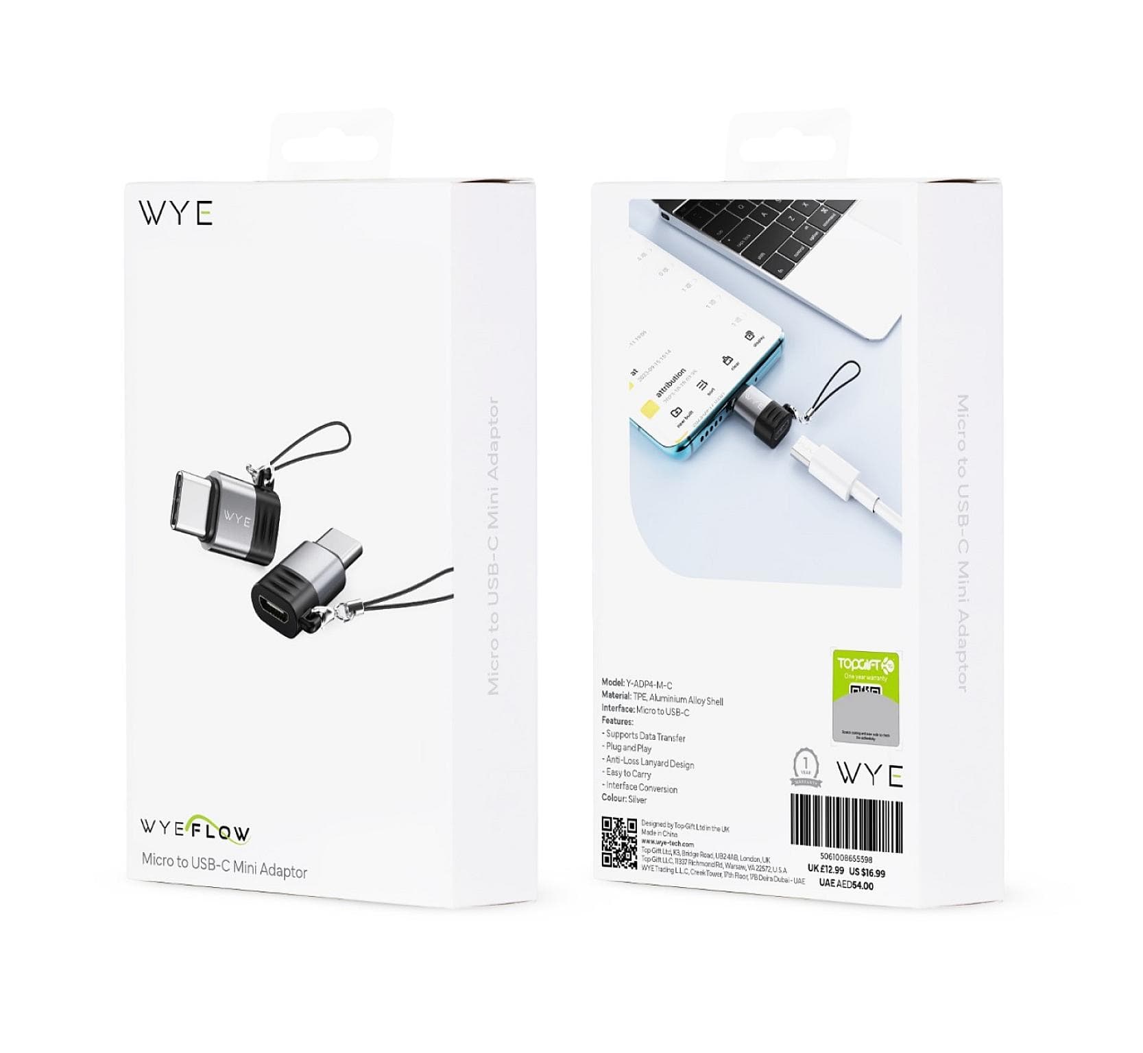WYE Micro to USB-C Mini Adaptor