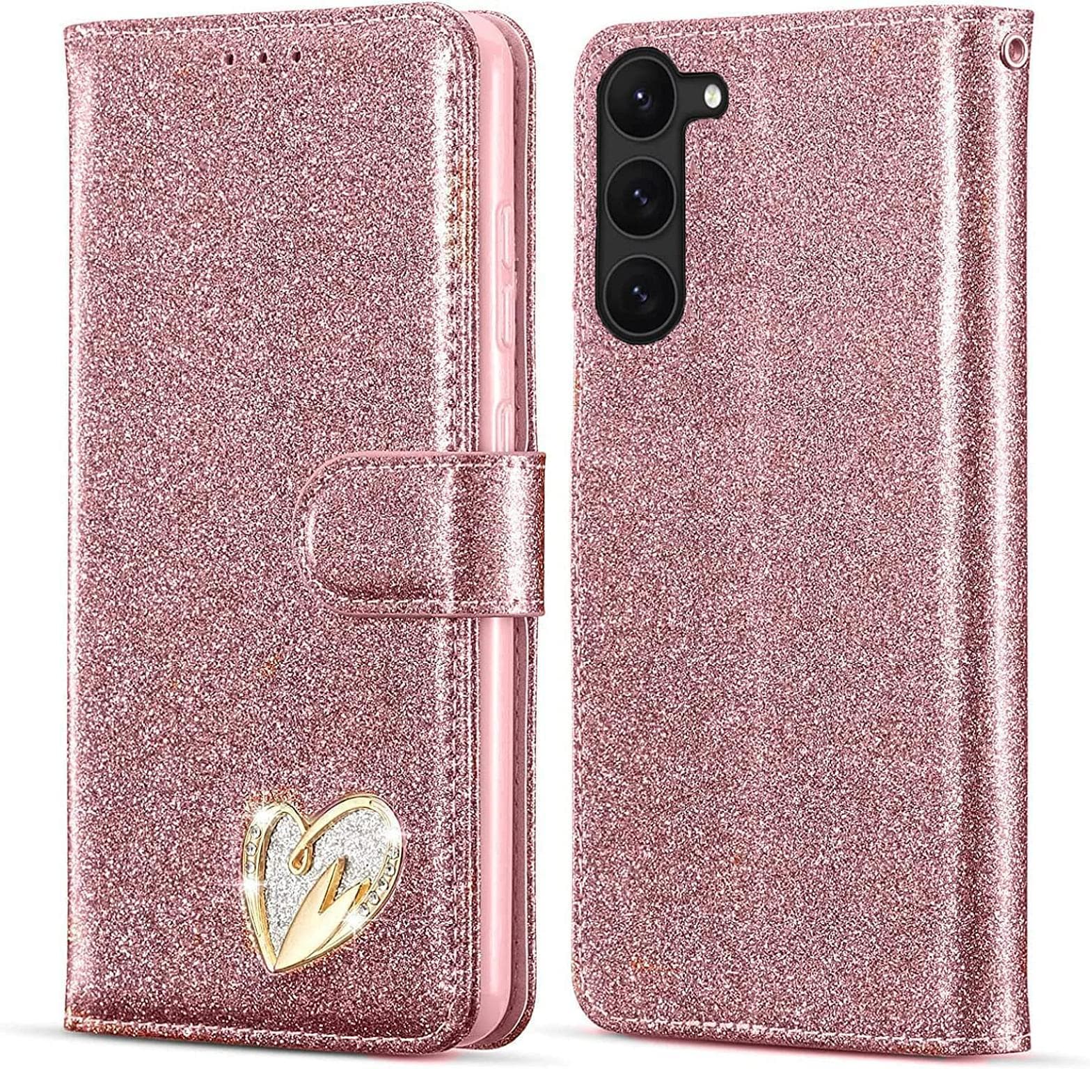 Galaxy A04S Wallet Heart Shiny Case