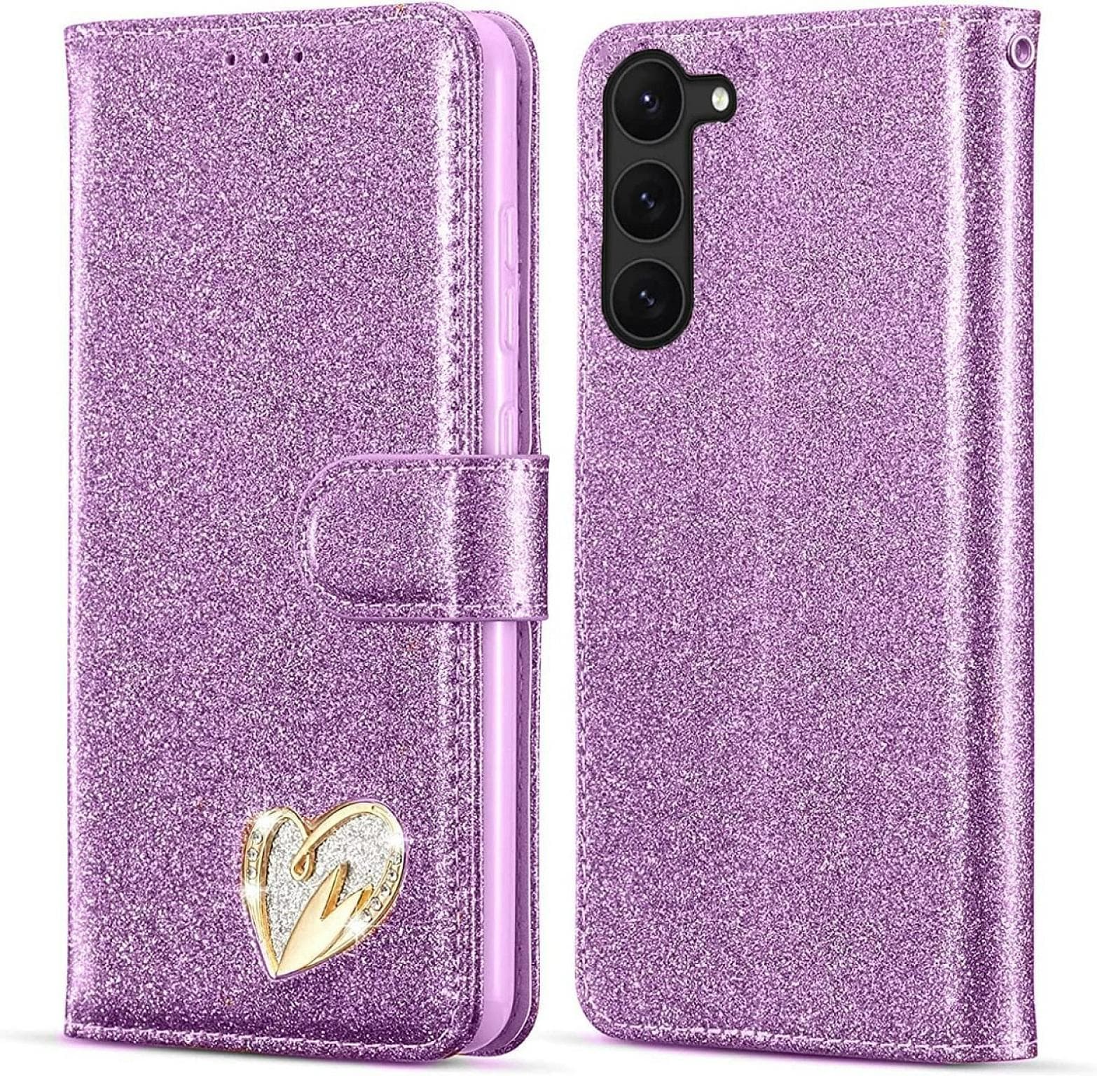 Galaxy A04 Wallet Heart Shiny Case