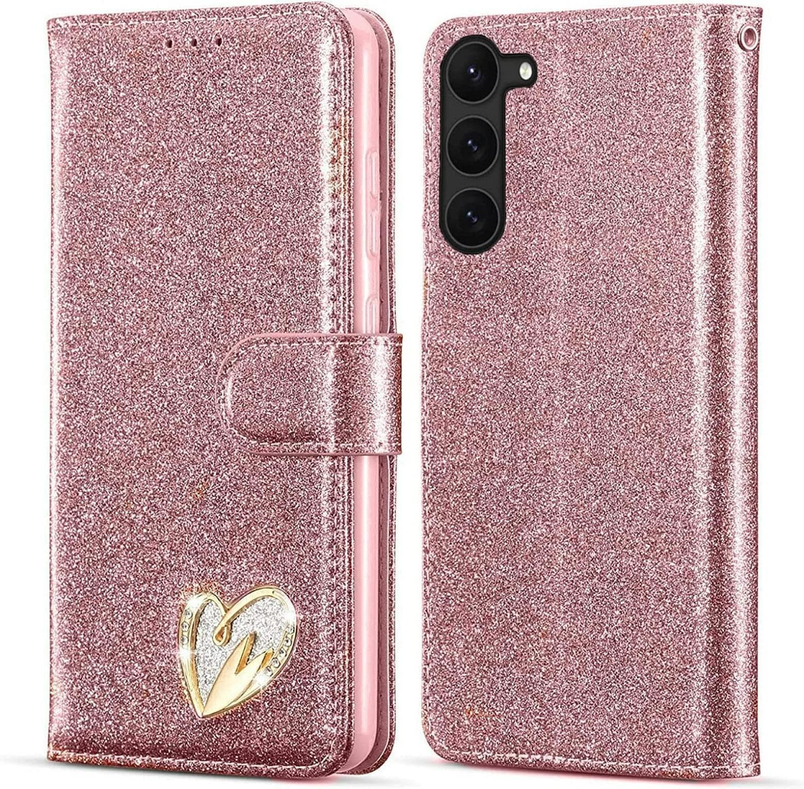 Galaxy A35 Wallet PU Heart Shiny Case