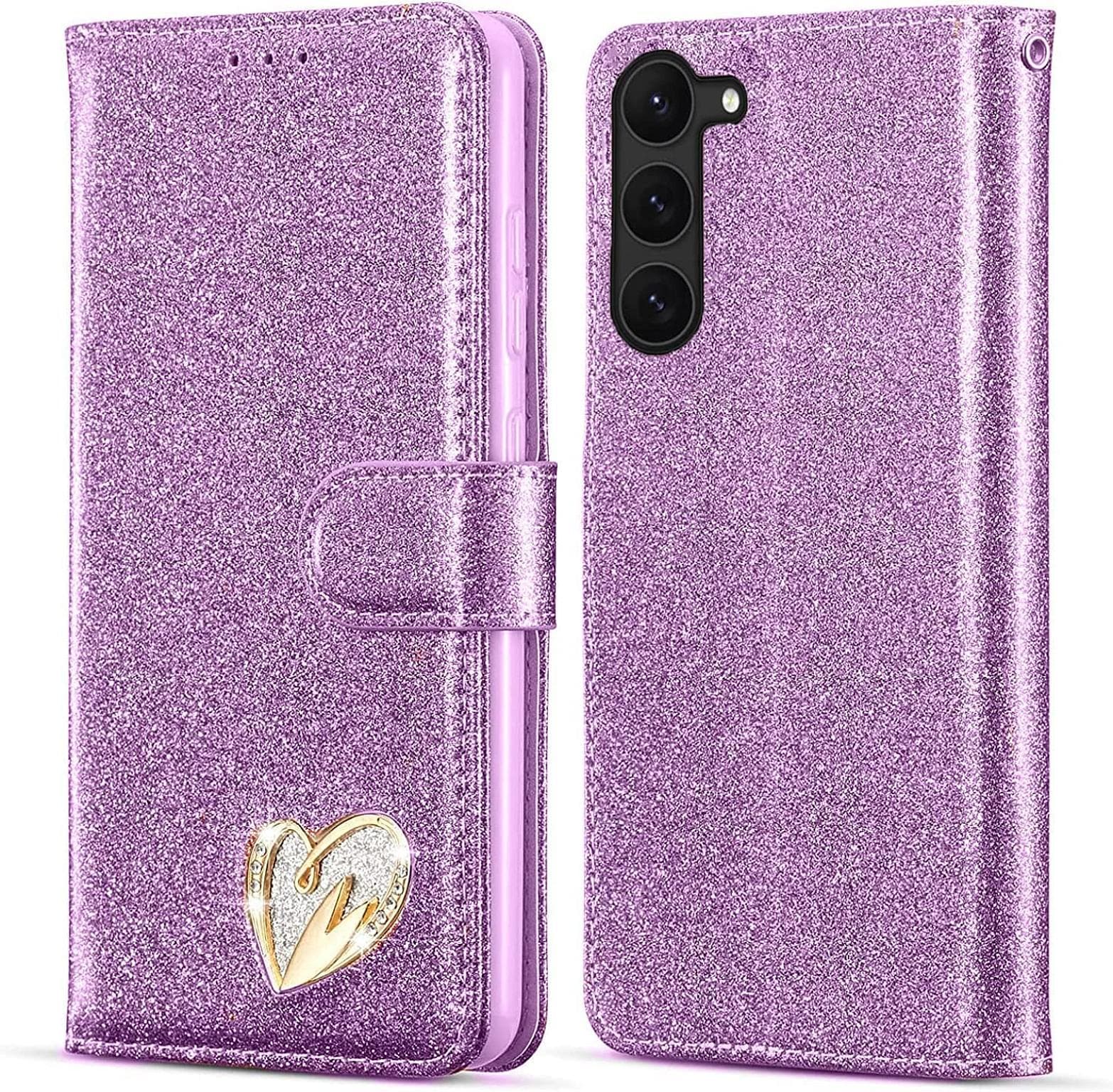 Galaxy A54 Wallet Heart Shiny Case