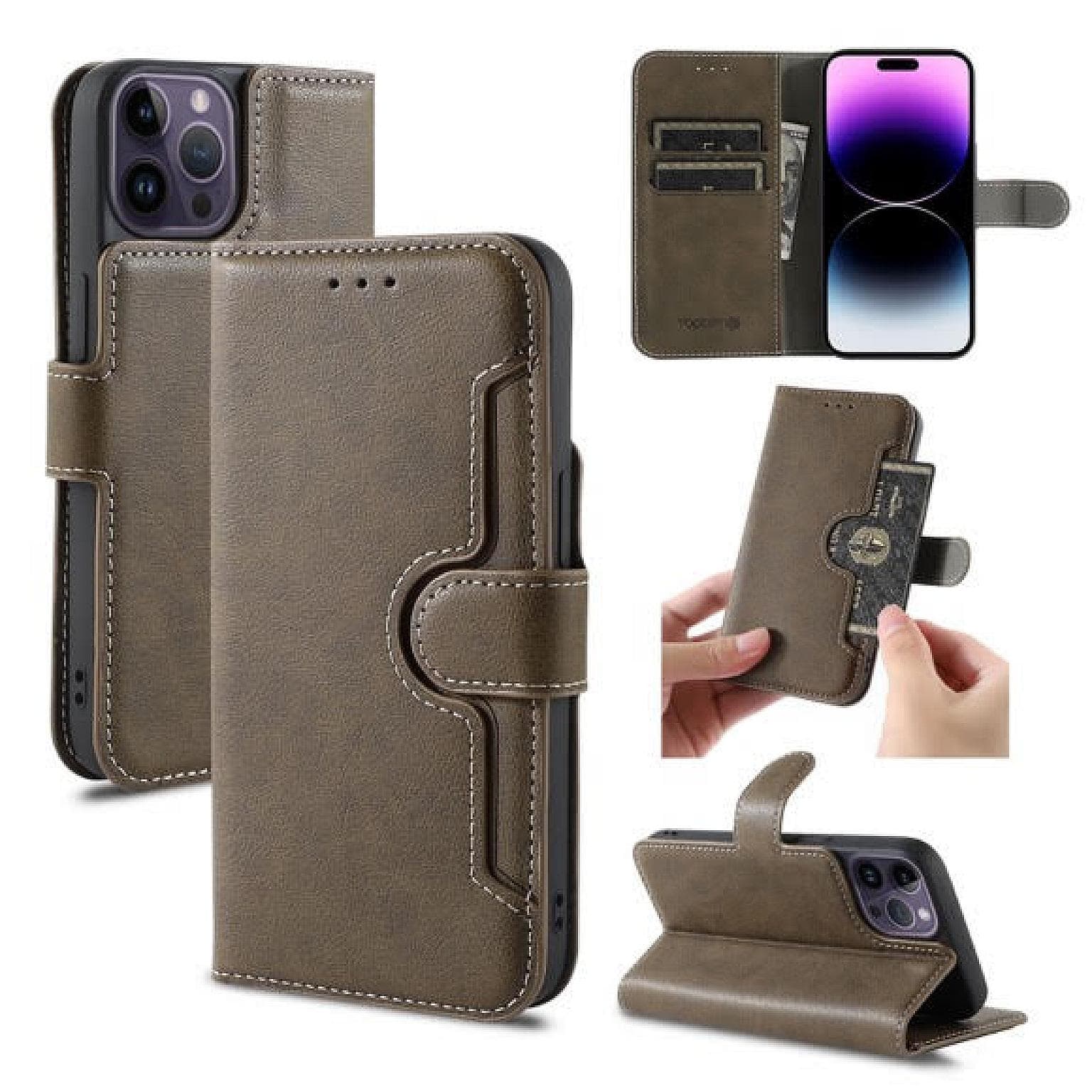 Galaxy S23 Ultra Wallet Double Stiches PU Leather Case