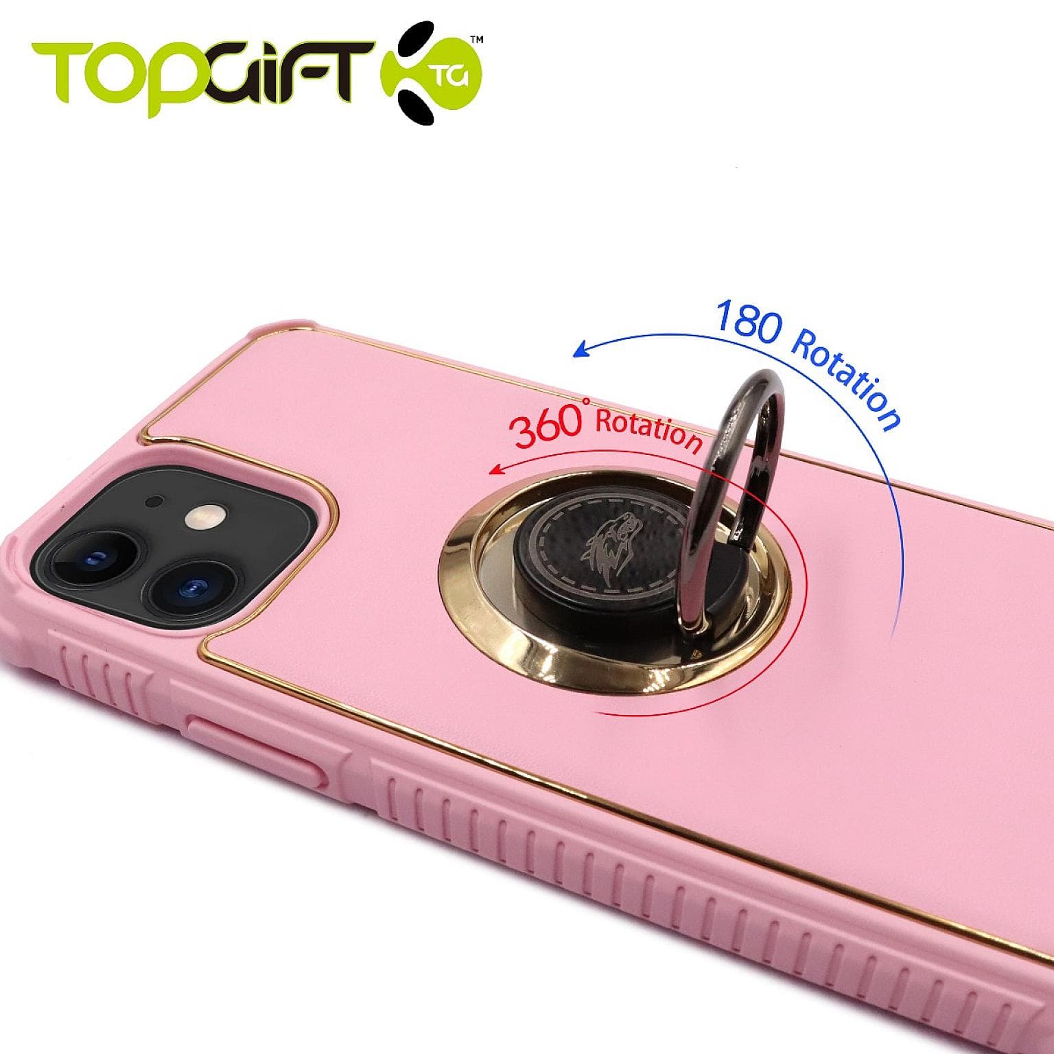 Galaxy S23 Tech Ring With Golden Frame Case AD-3007