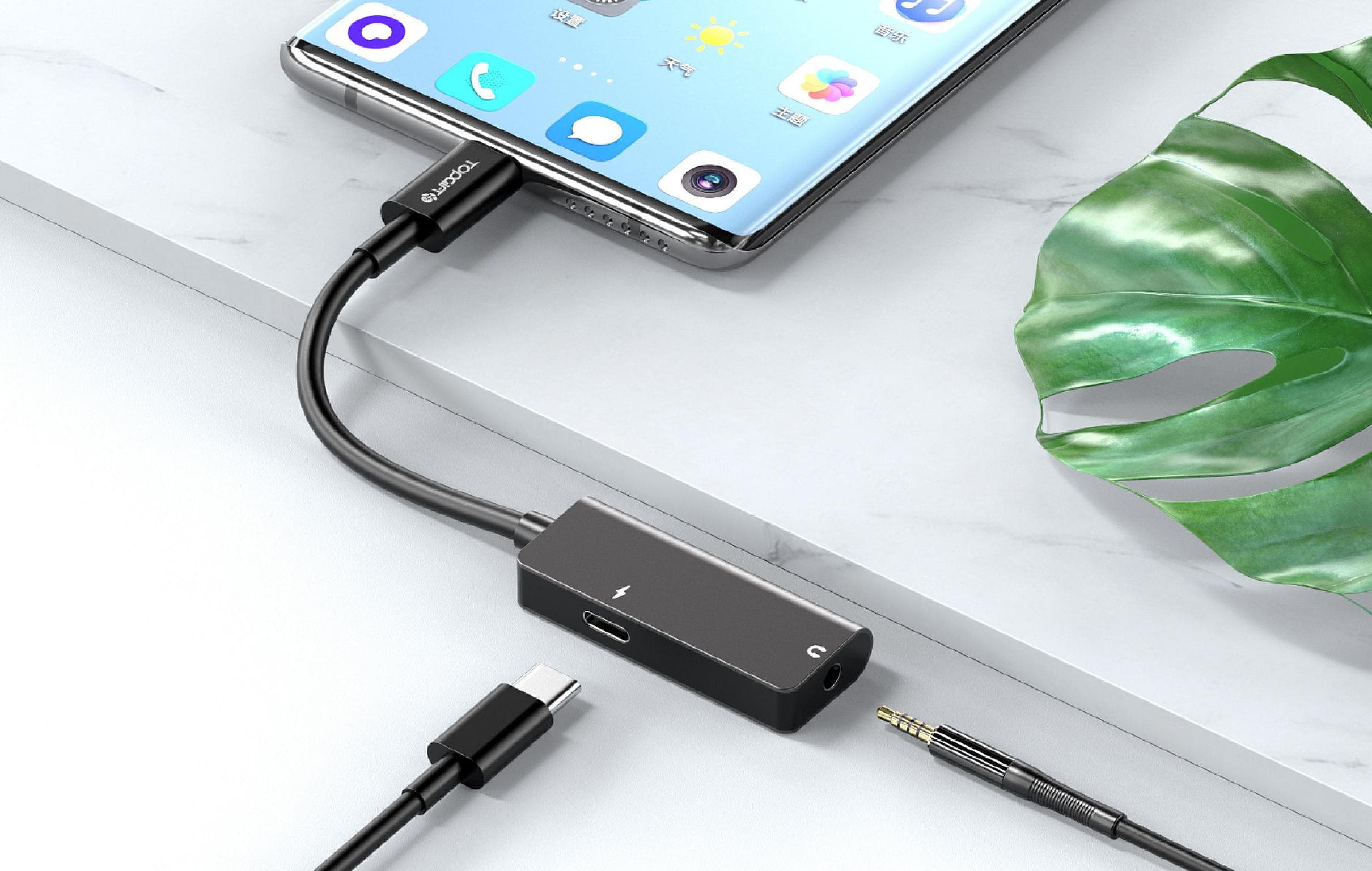 WYEFLOW USB-C to 3.5mm & USB-C Female Port Adapter