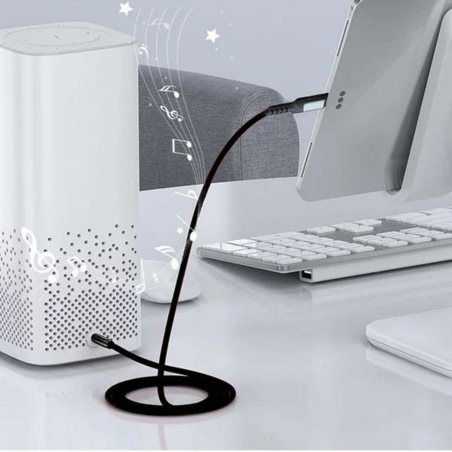 WYEFLOW USB-C Silicone Nylon Audio Cable