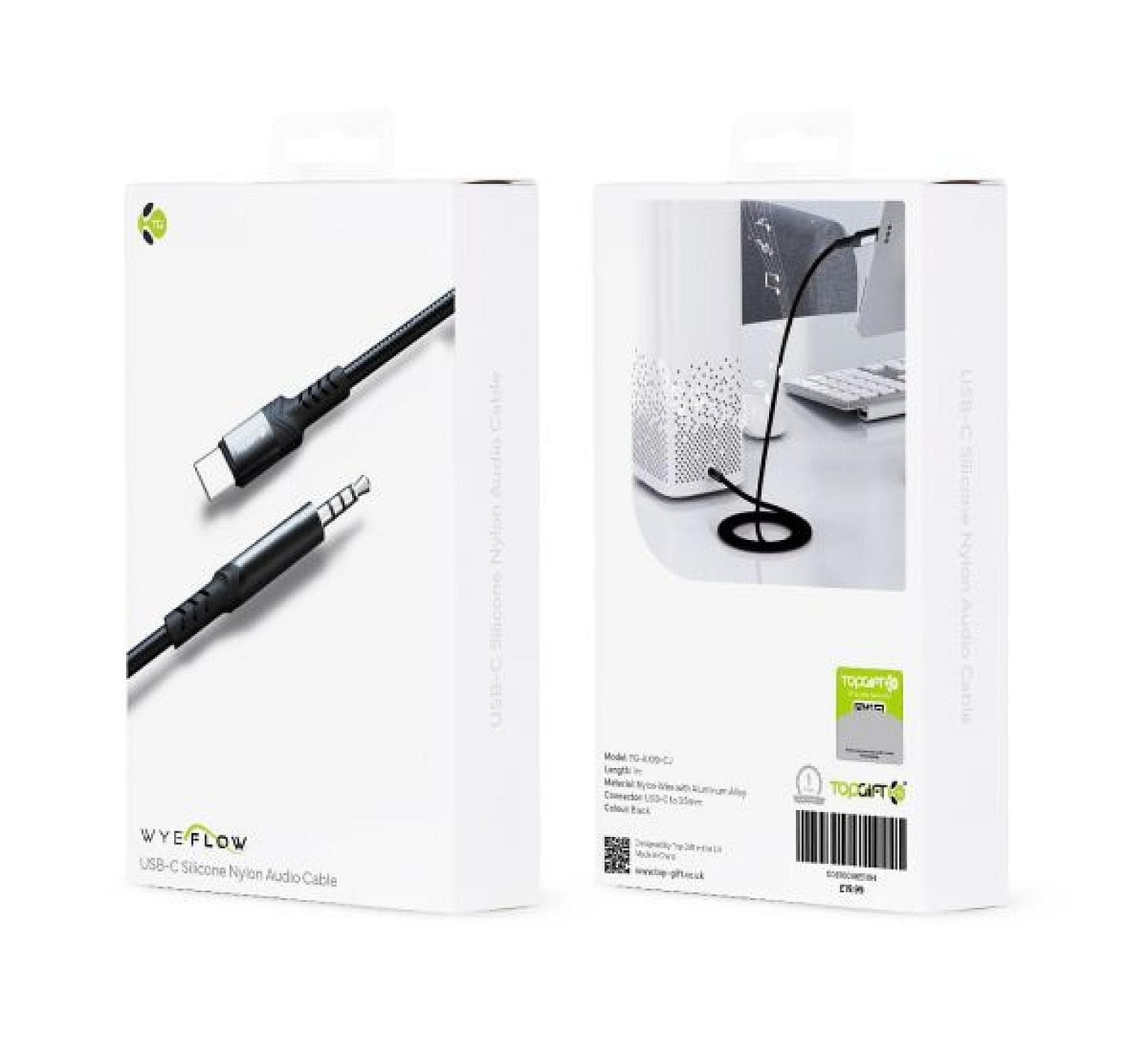 WYEFLOW USB-C Silicone Nylon Audio Cable