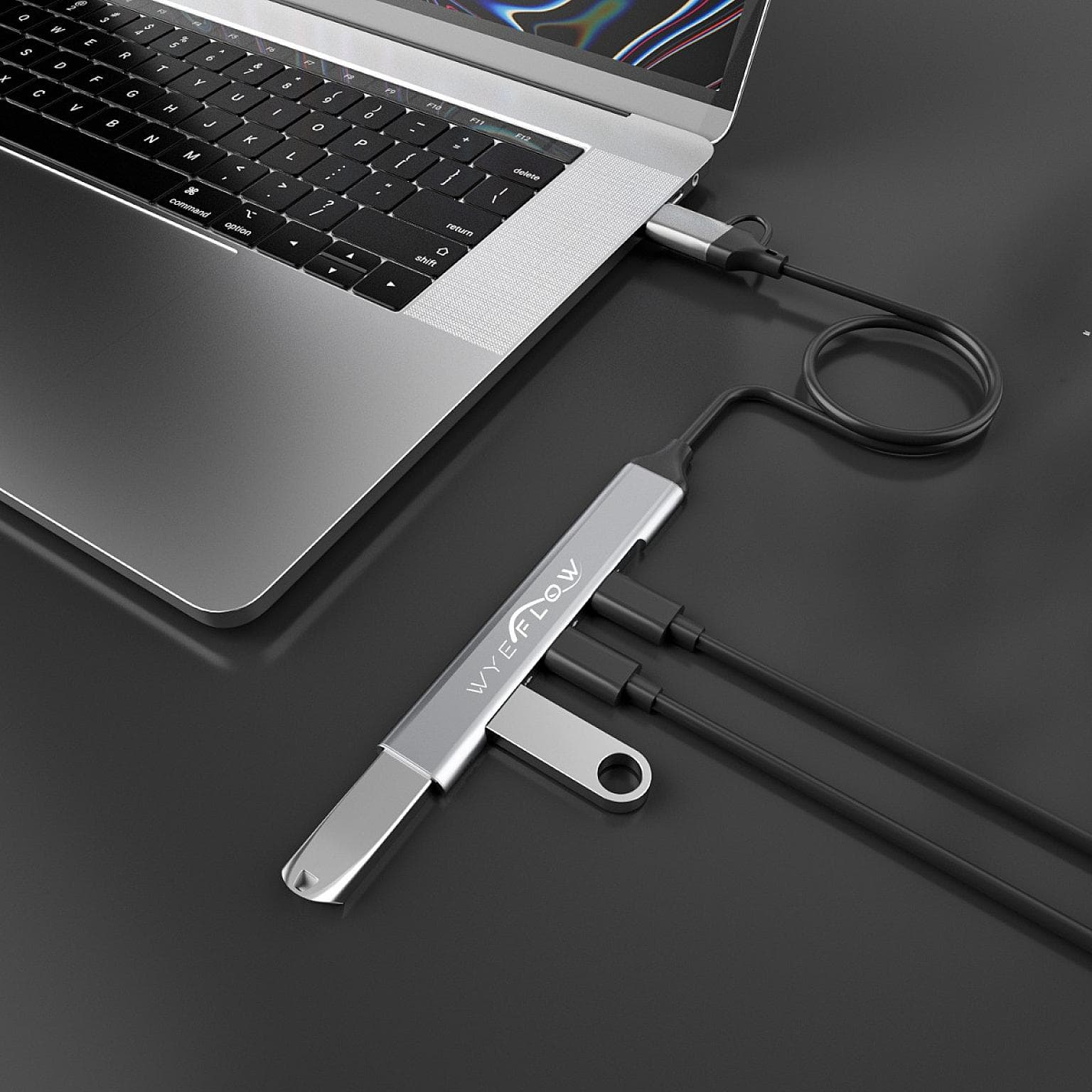 WYEFLOW 3 x Multi USB-C & 1 x USB 3.0 (5 Gbps) Ultra Fast Hub with 2-In-1 Connectors (A+C)  10 Times Faster than USB 2.0