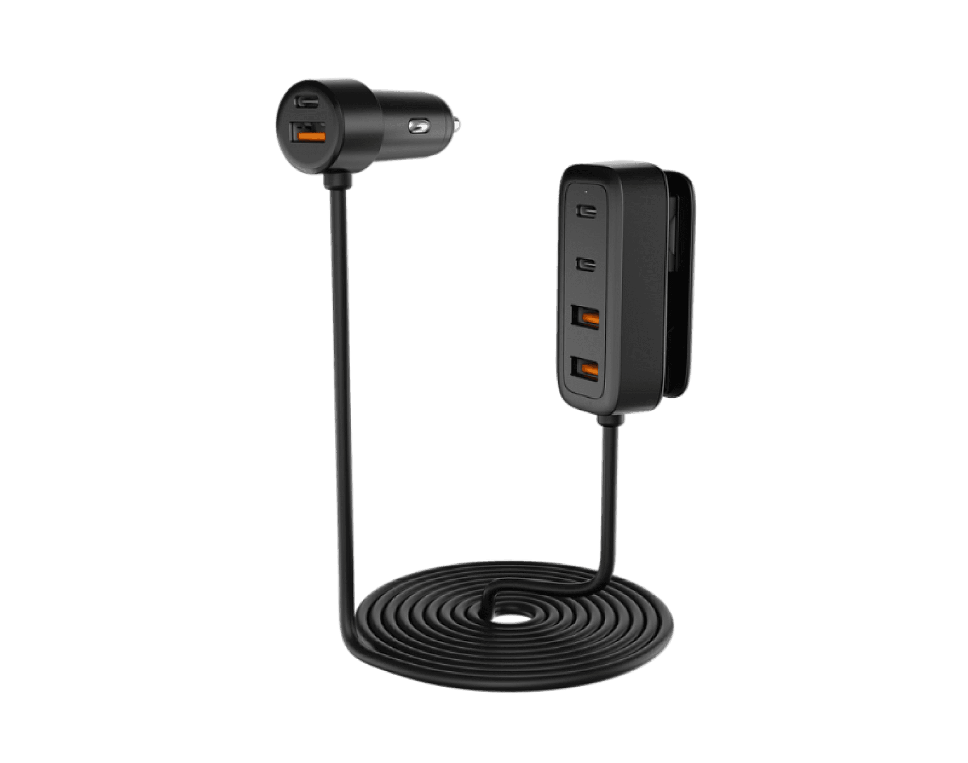108W In-Car Charger With Multi-Port Extended Charging Hub