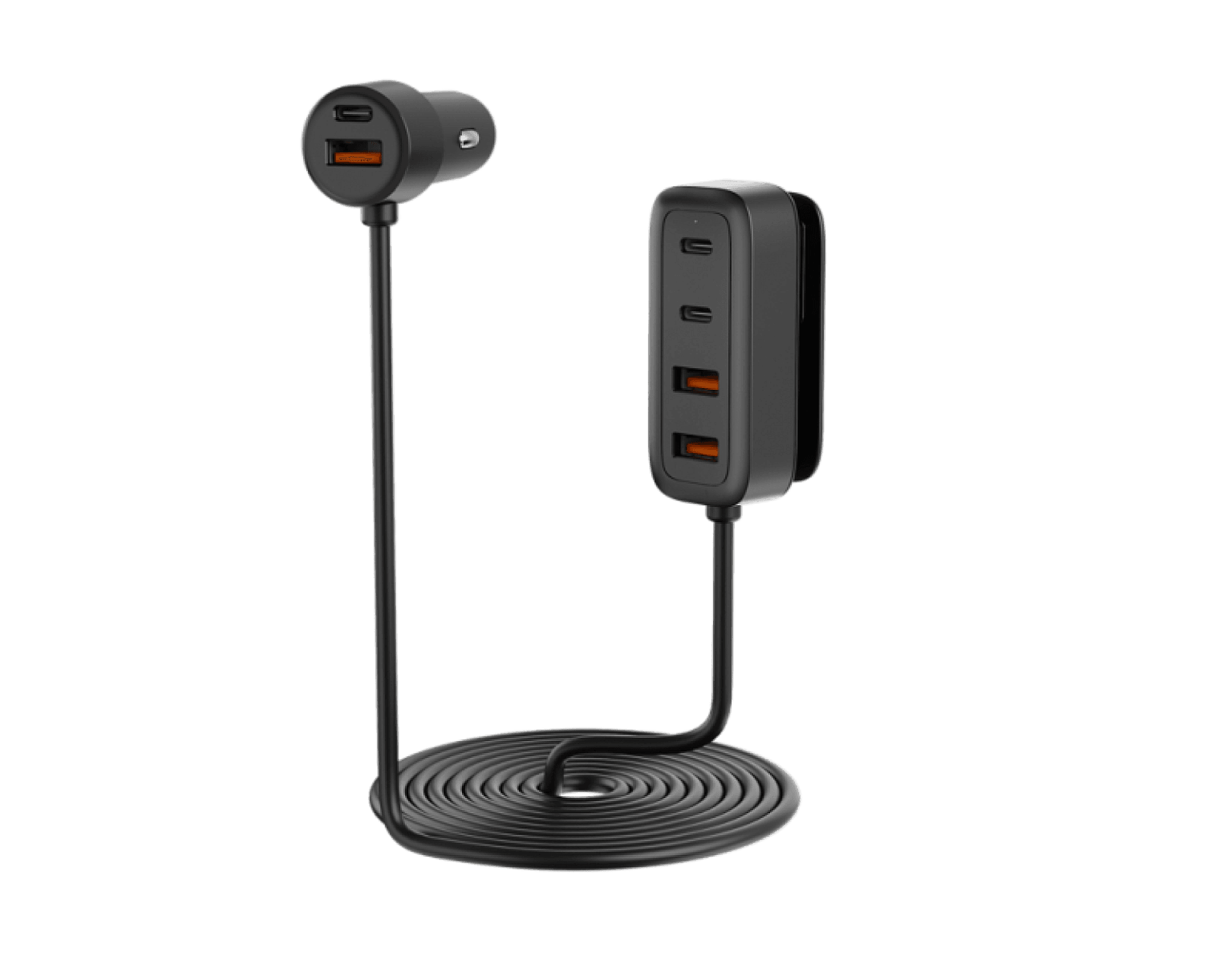 108W In-Car Charger With Multi-Port Extended Charging Hub