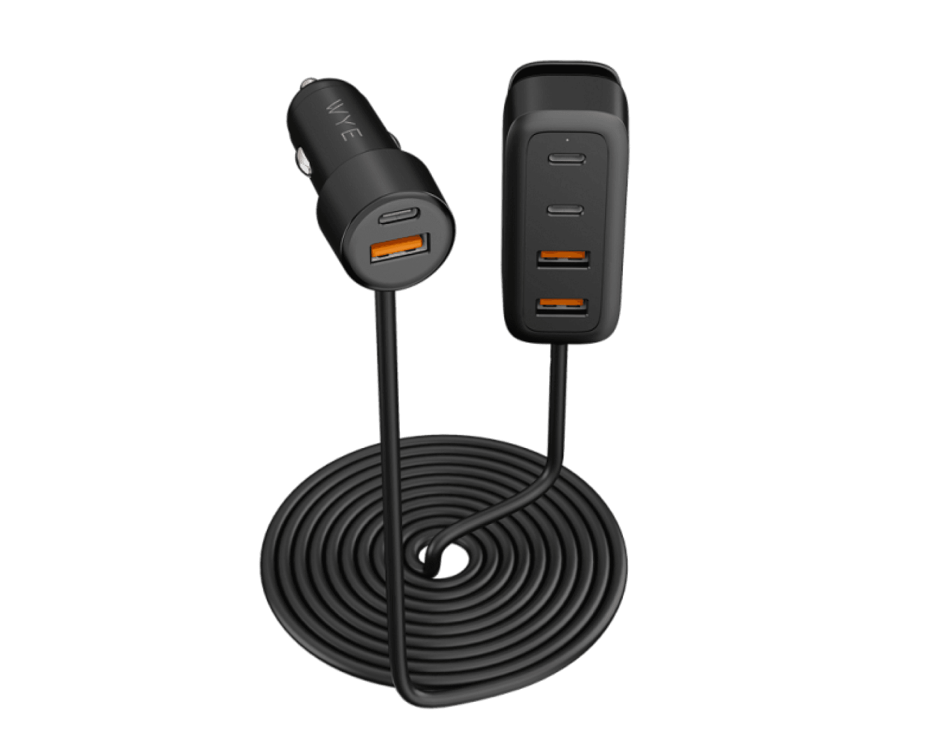 108W In-Car Charger With Multi-Port Extended Charging Hub