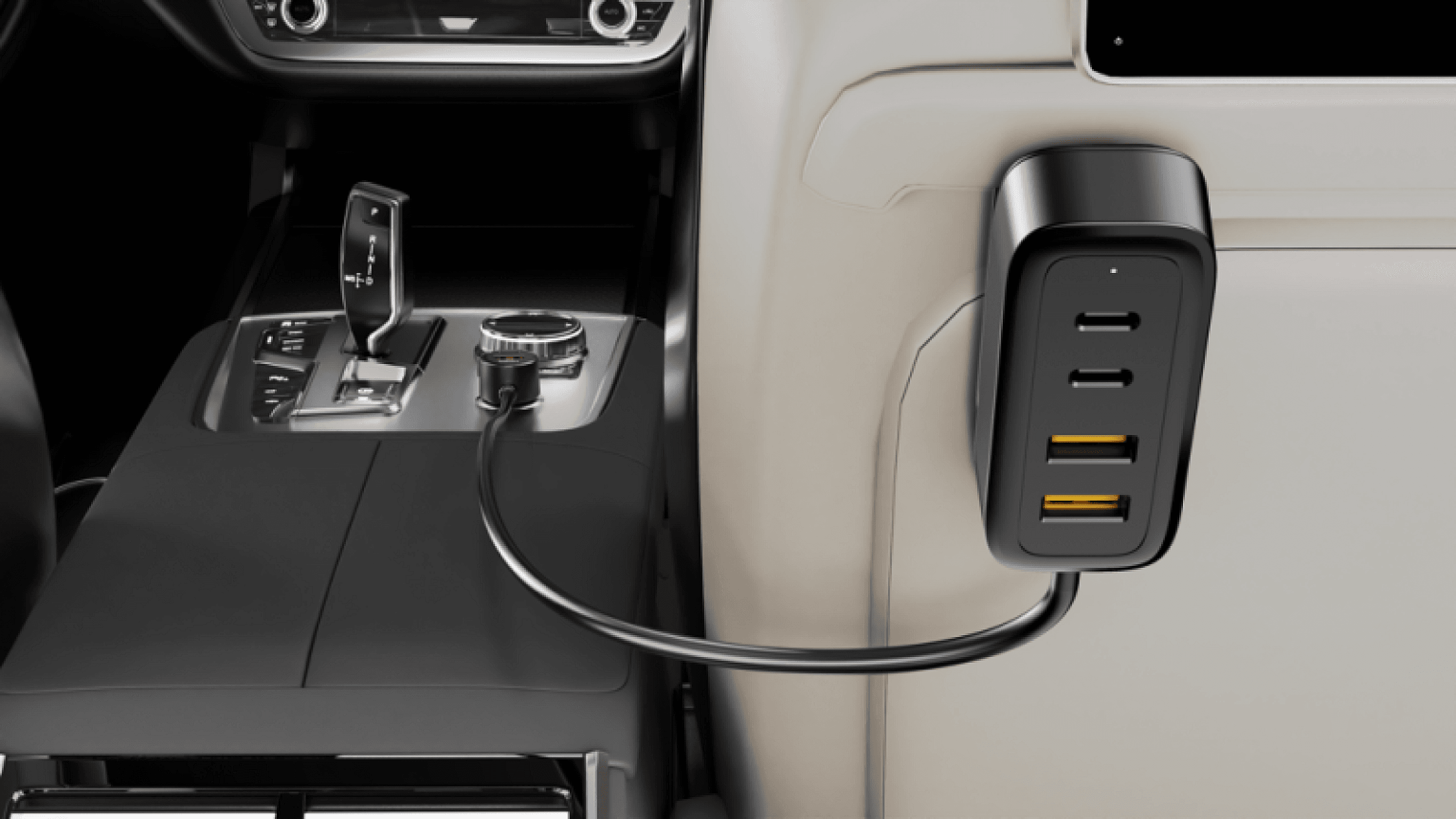 108W In-Car Charger With Multi-Port Extended Charging Hub