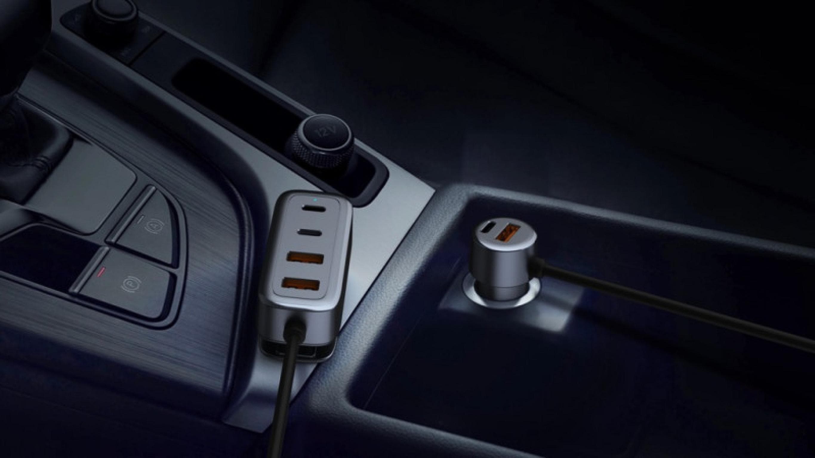 108W In-Car Charger With Multi-Port Extended Charging Hub