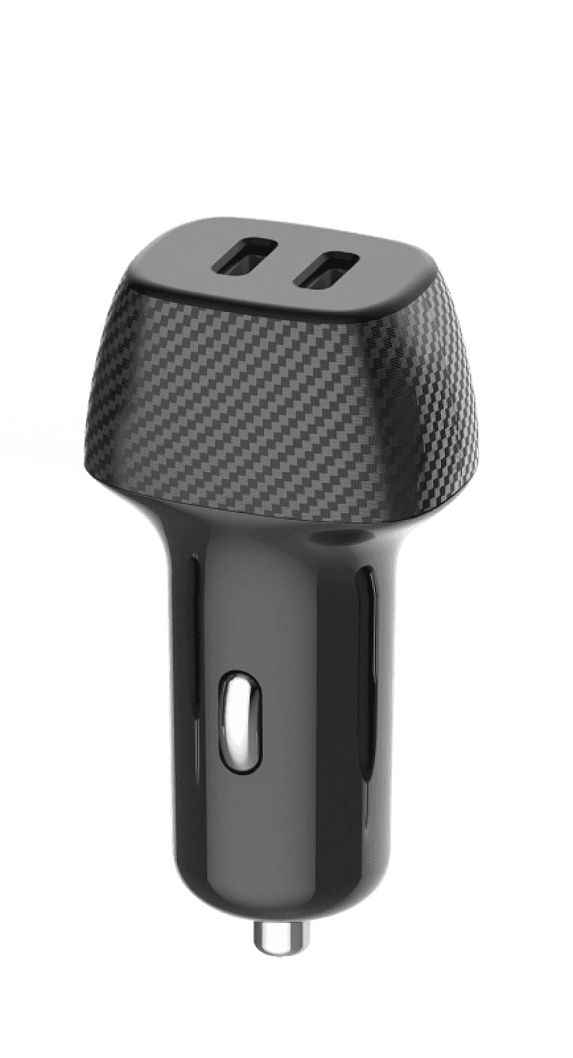 60W In-Car Charger with Dual USB-C Ports