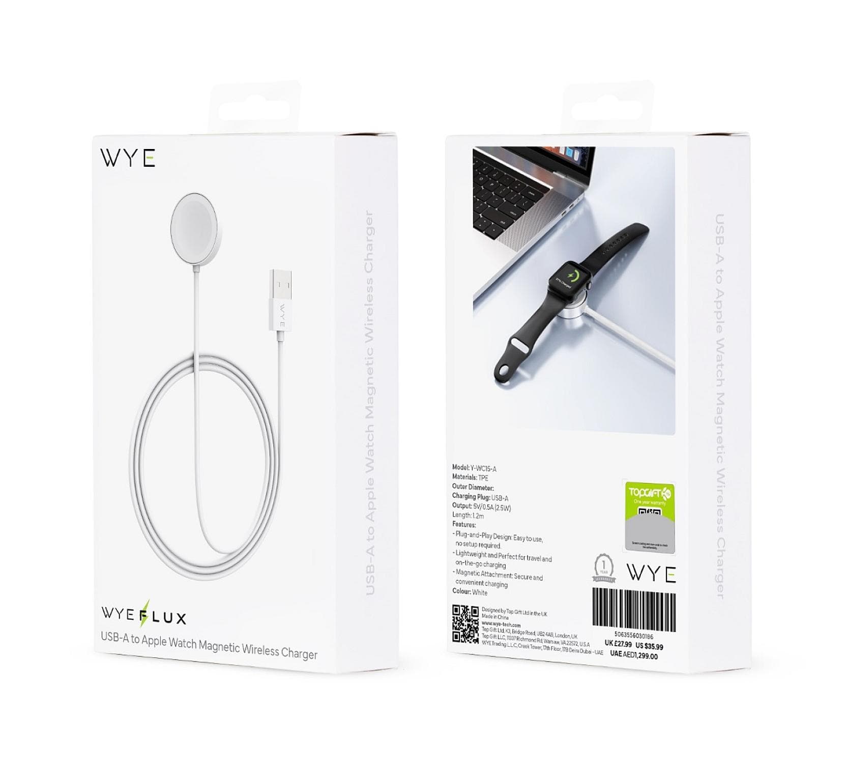 USB-A to Apple Watch Magnetic Wireless Charger