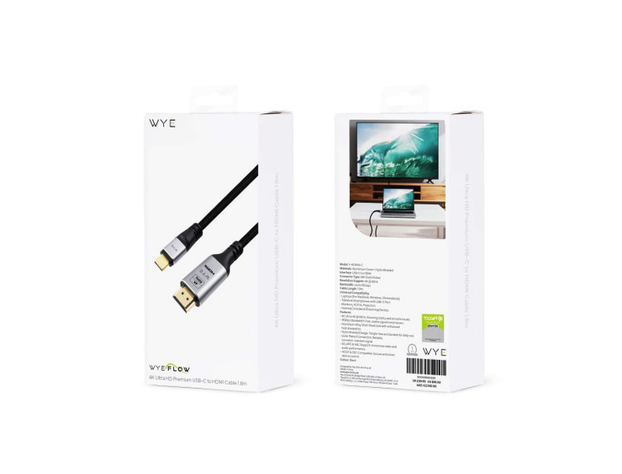 4K Ultra HD Premium USB-C to HDMI Cable 1.8m