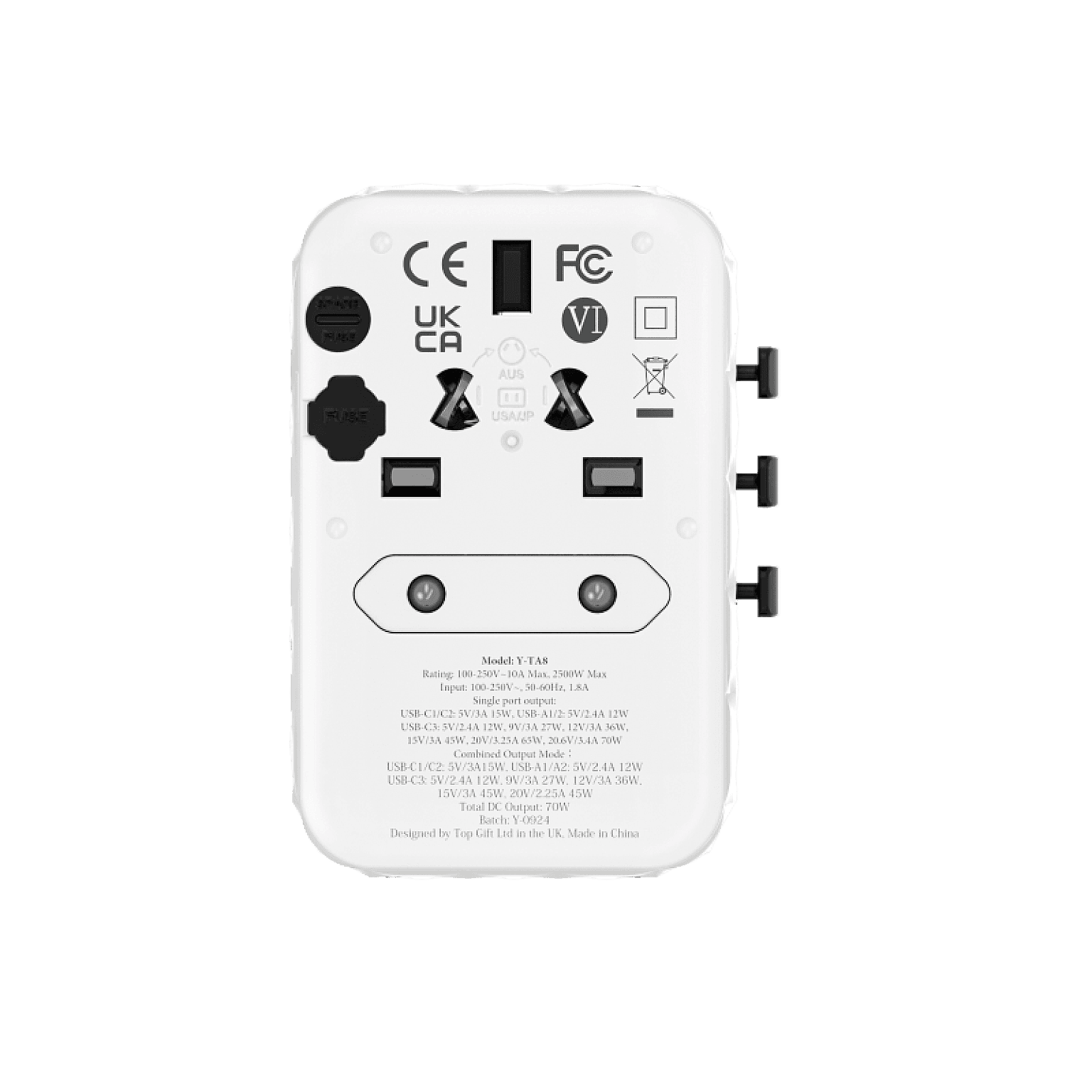 70W Any port Universal Travel Adapter