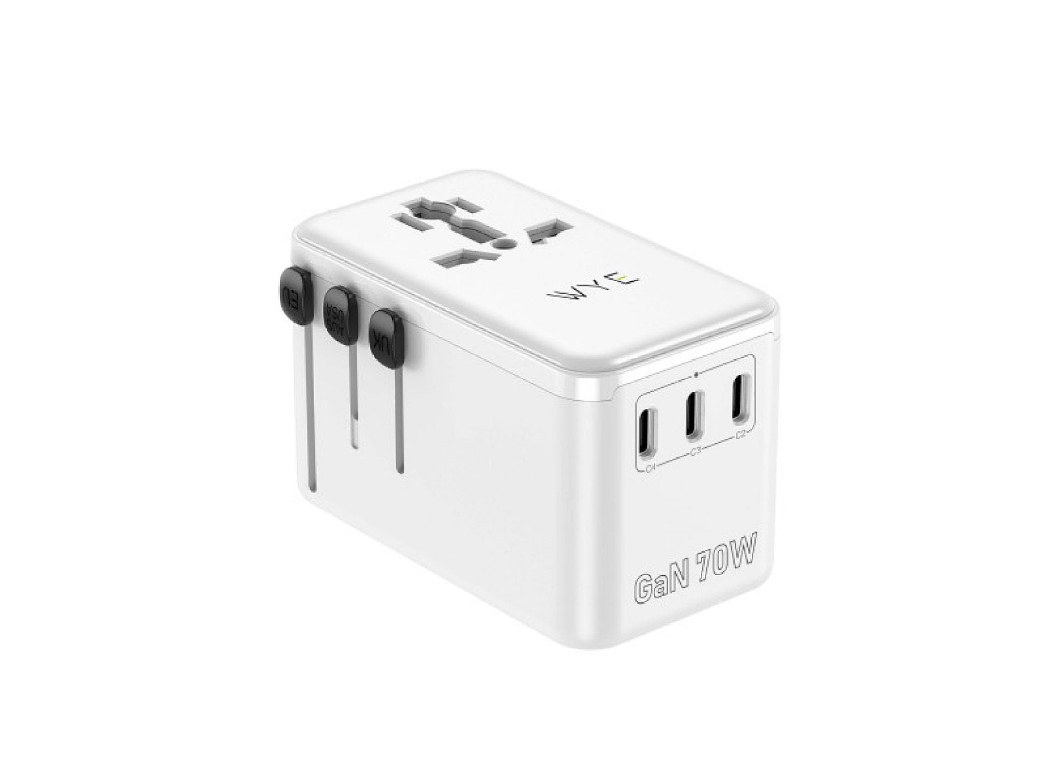 TA15 70W Any Port Universal Travel Adapter with Retractable Cable