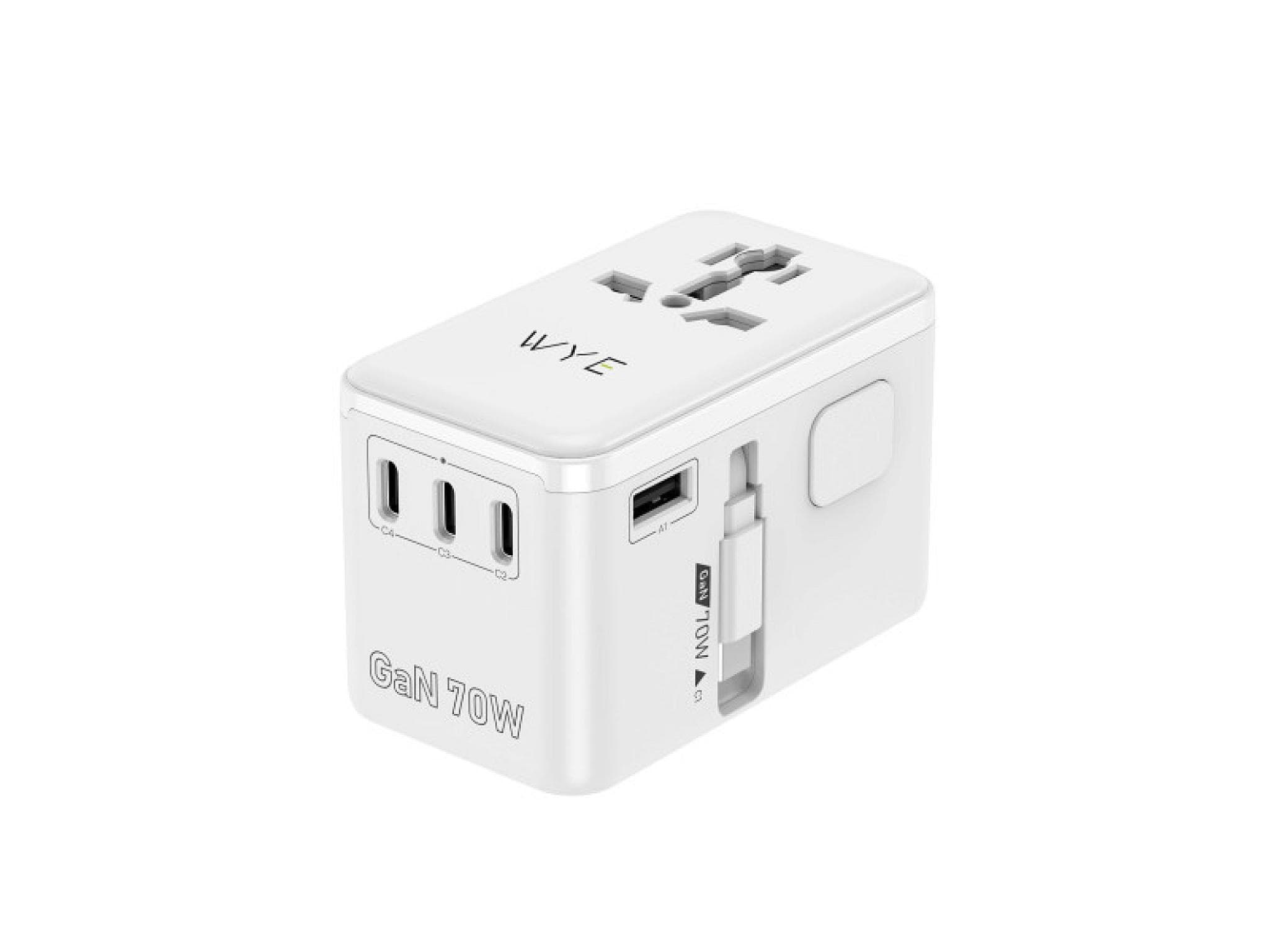 TA15 70W Any Port Universal Travel Adapter with Retractable Cable