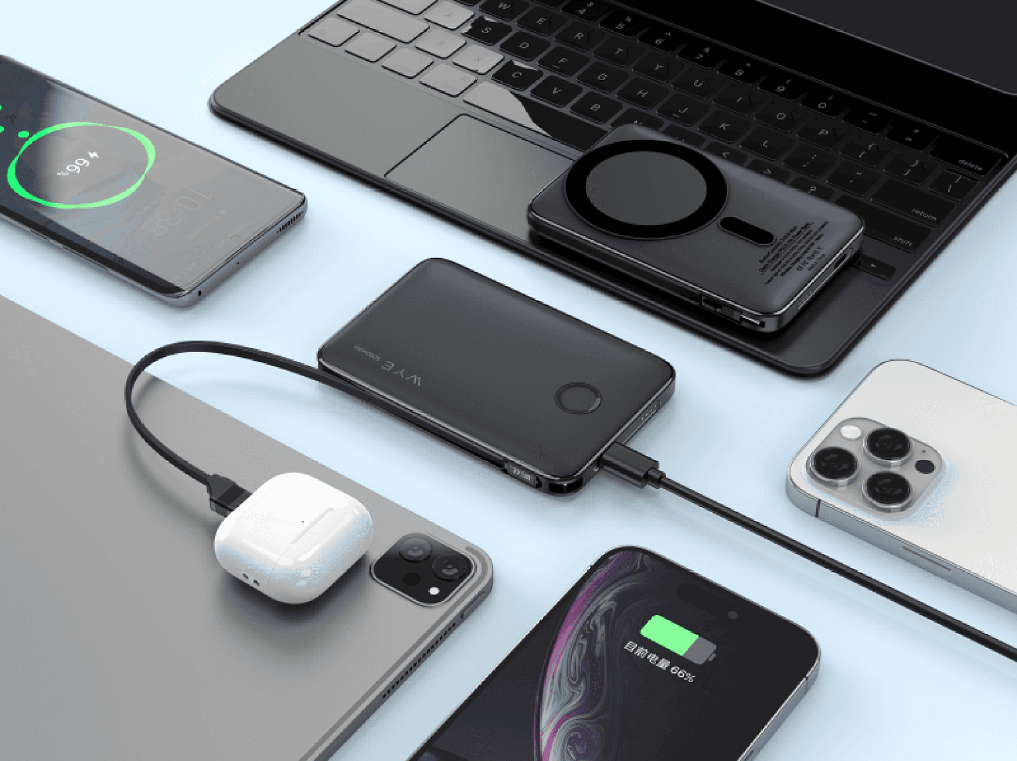 PB60 Compact 5K Power Bank with Built-In Cable