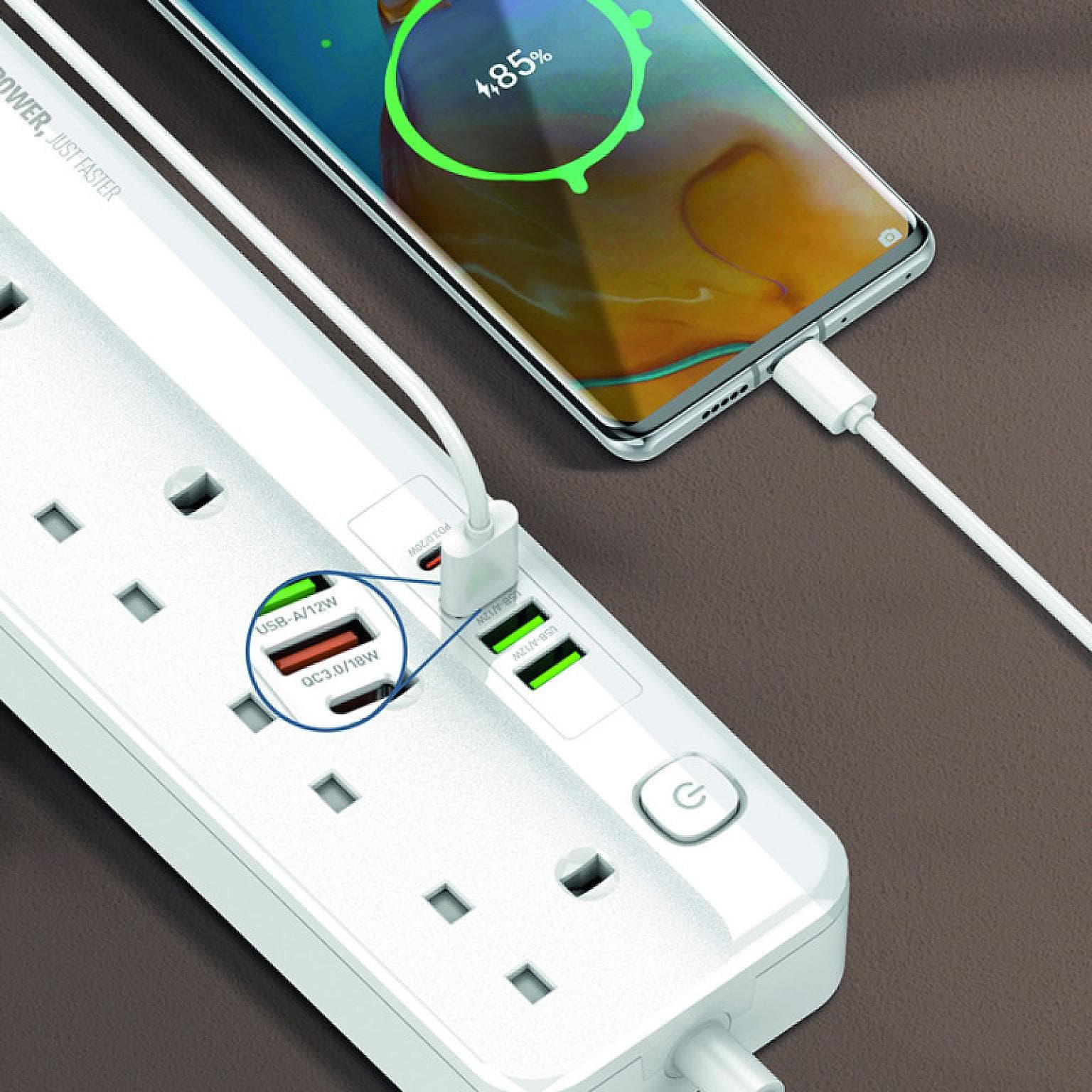 Extension Socket 10A Electric Outlets with USB PD QC3.0 Charging Ports