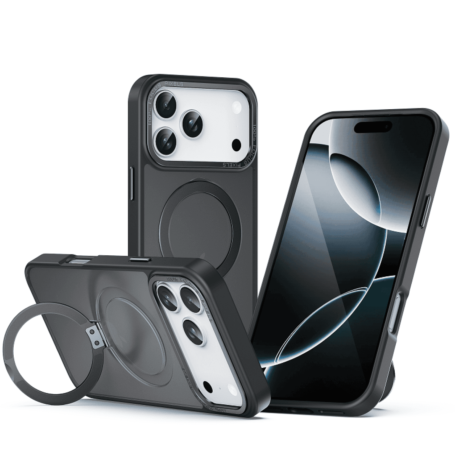 iPhone 16 Metal Magsafe With Back Stand Case