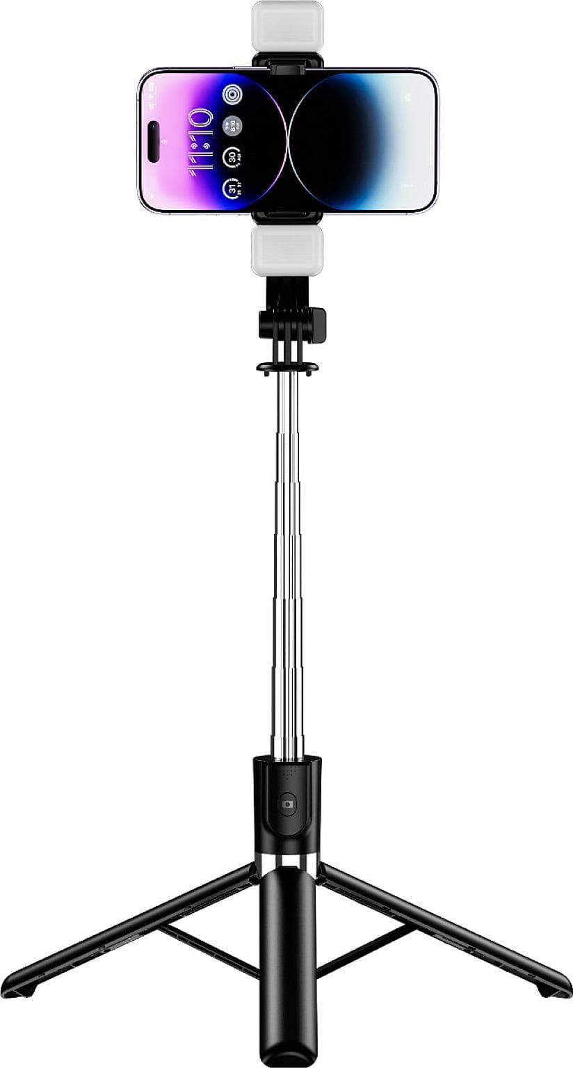 Compact Mini Live Broadcast Tripod & Extendable Selfie-Stick with Dual Fill Lights