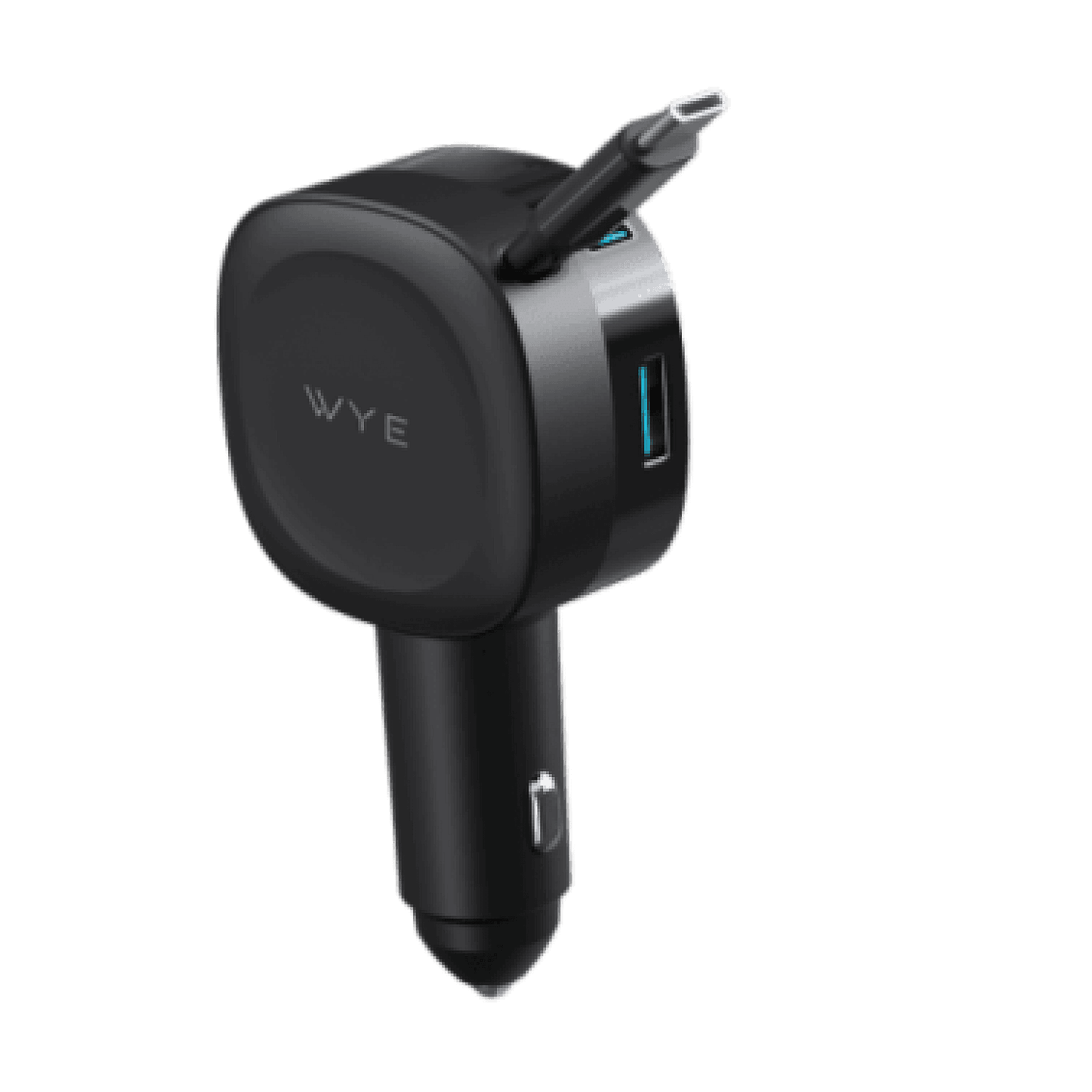 3-IN-1 Fast Charging In-Car Charger with Built-in Retractable Cable & USB A, USB C ports