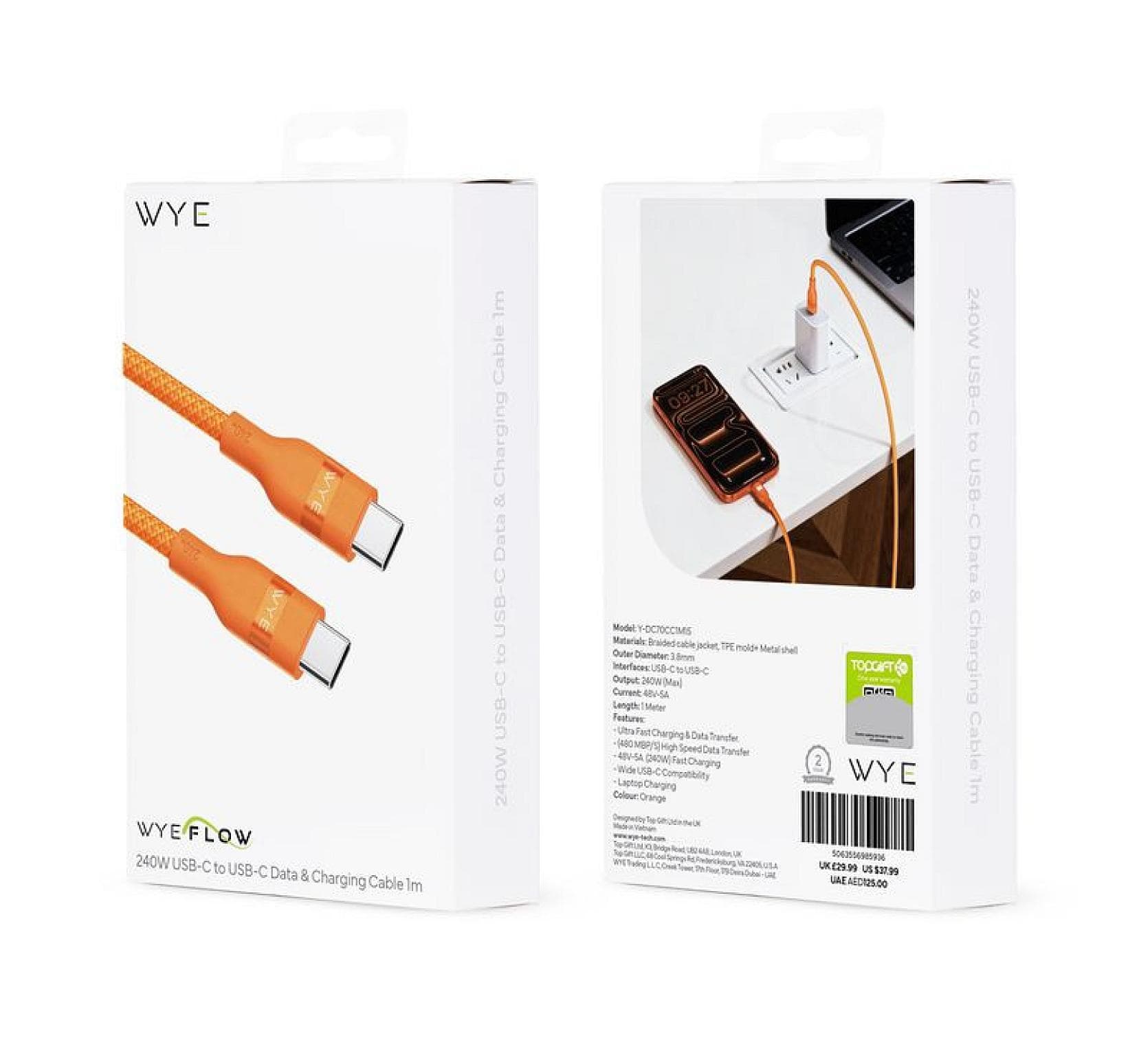 240W Super soft USB-C to USB-C Fast Charging Cable