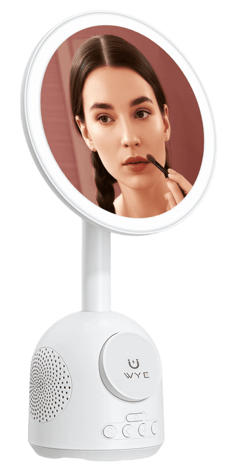 Wireless Charging Stand with Speaker & LED Mirror