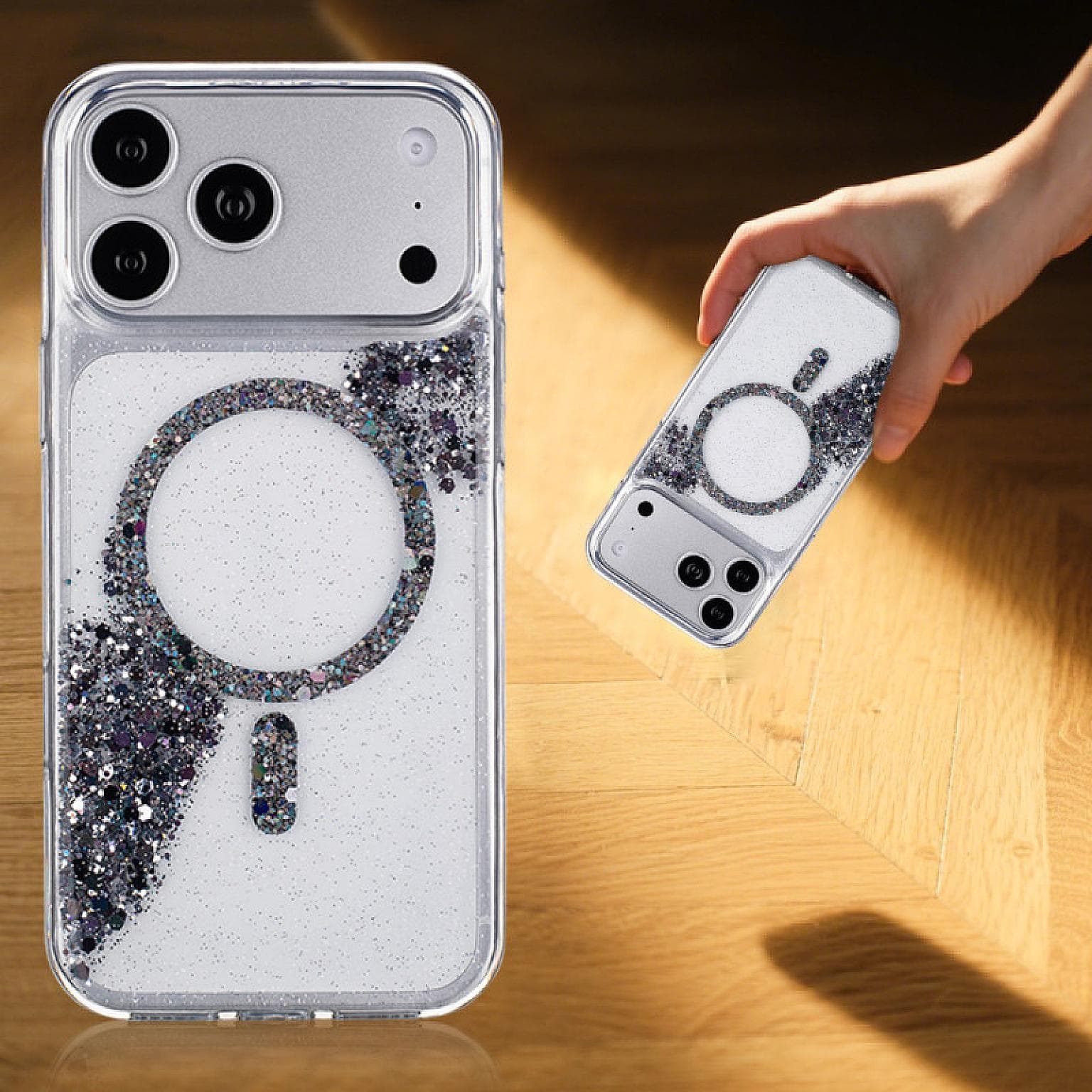iPhone 17 Pro Max Sparkle Magnetic Ring FC26 Case