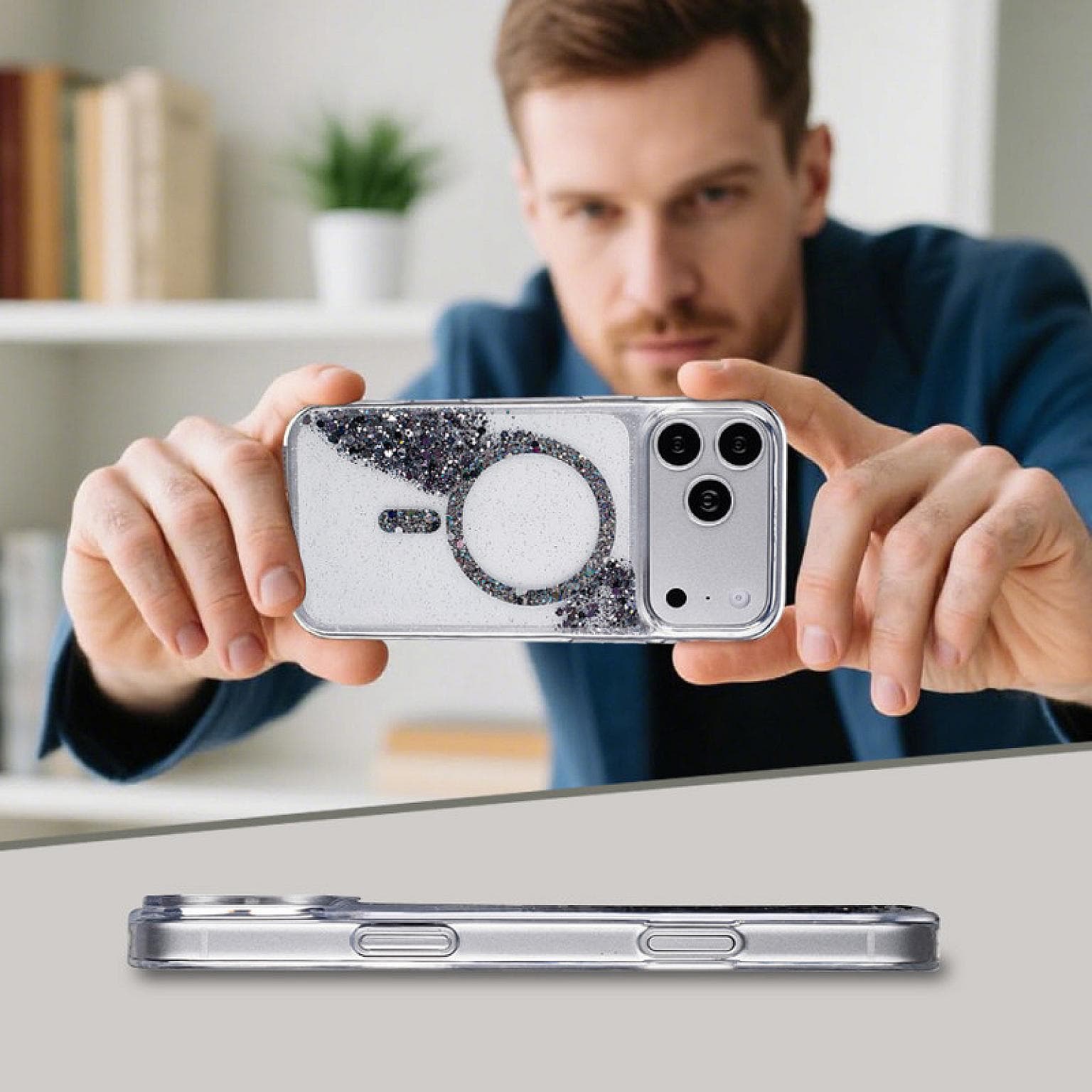 iPhone 17 Pro Max Sparkle Magnetic Ring FC26 Case