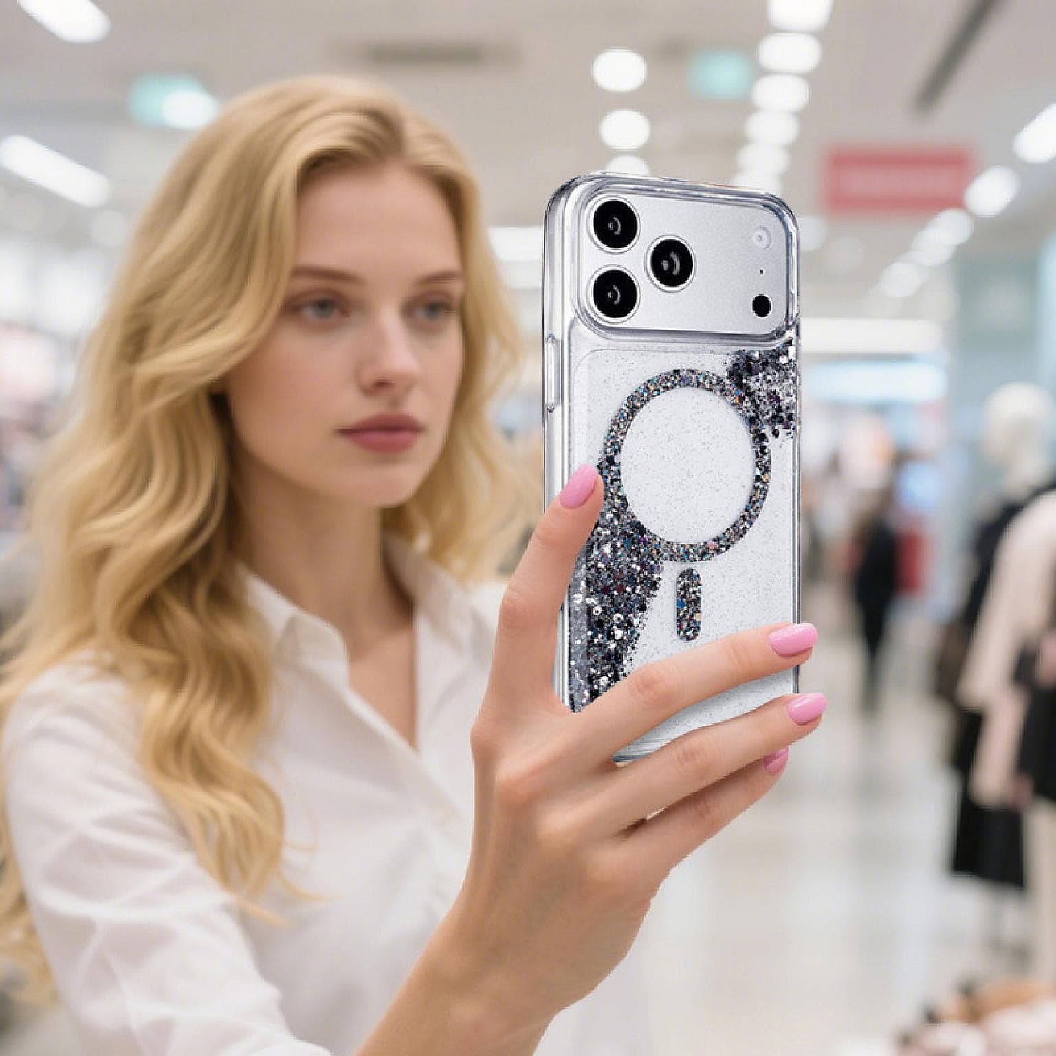 iPhone 17 Pro Max Sparkle Magnetic Ring FC26 Case