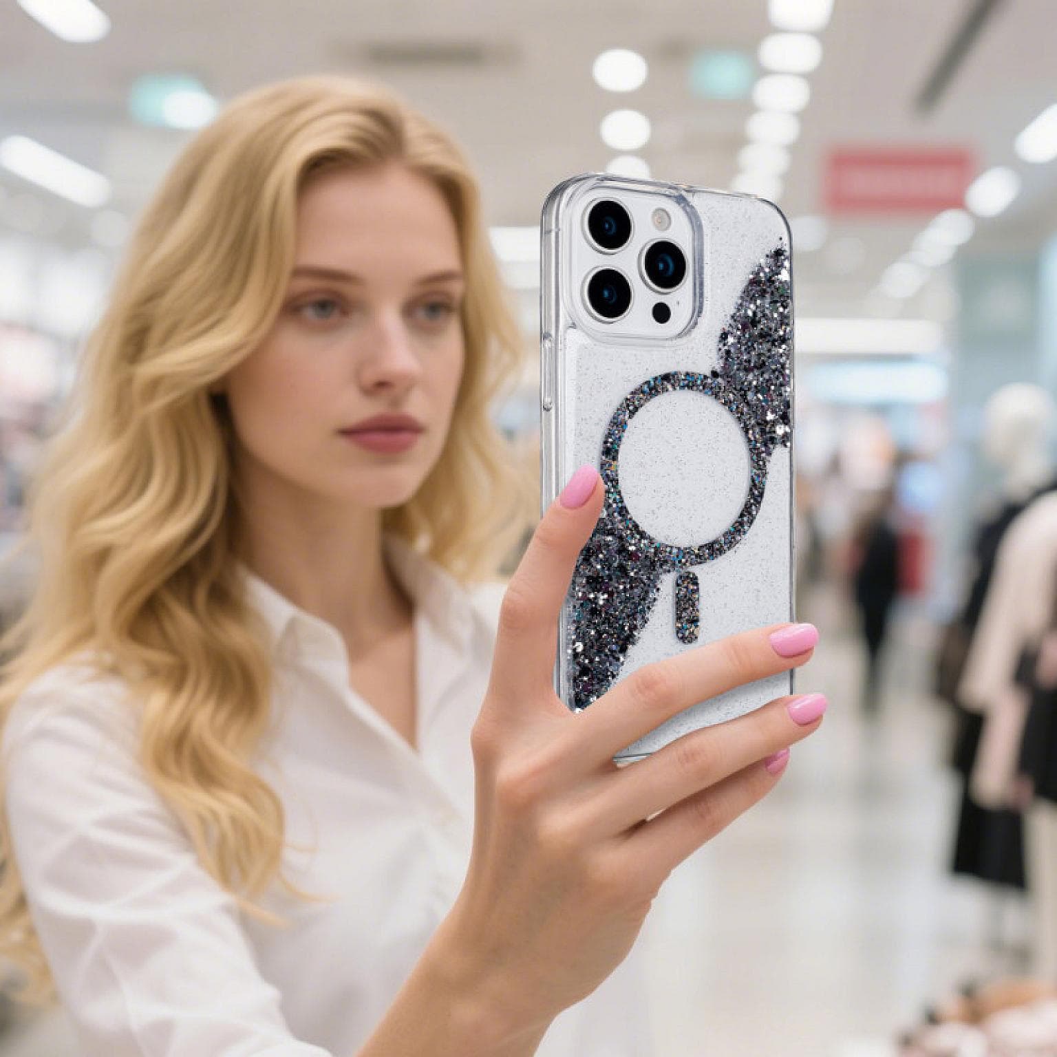 iPhone 16 Pro Max Sparkle Magnetic Ring FC26 Case
