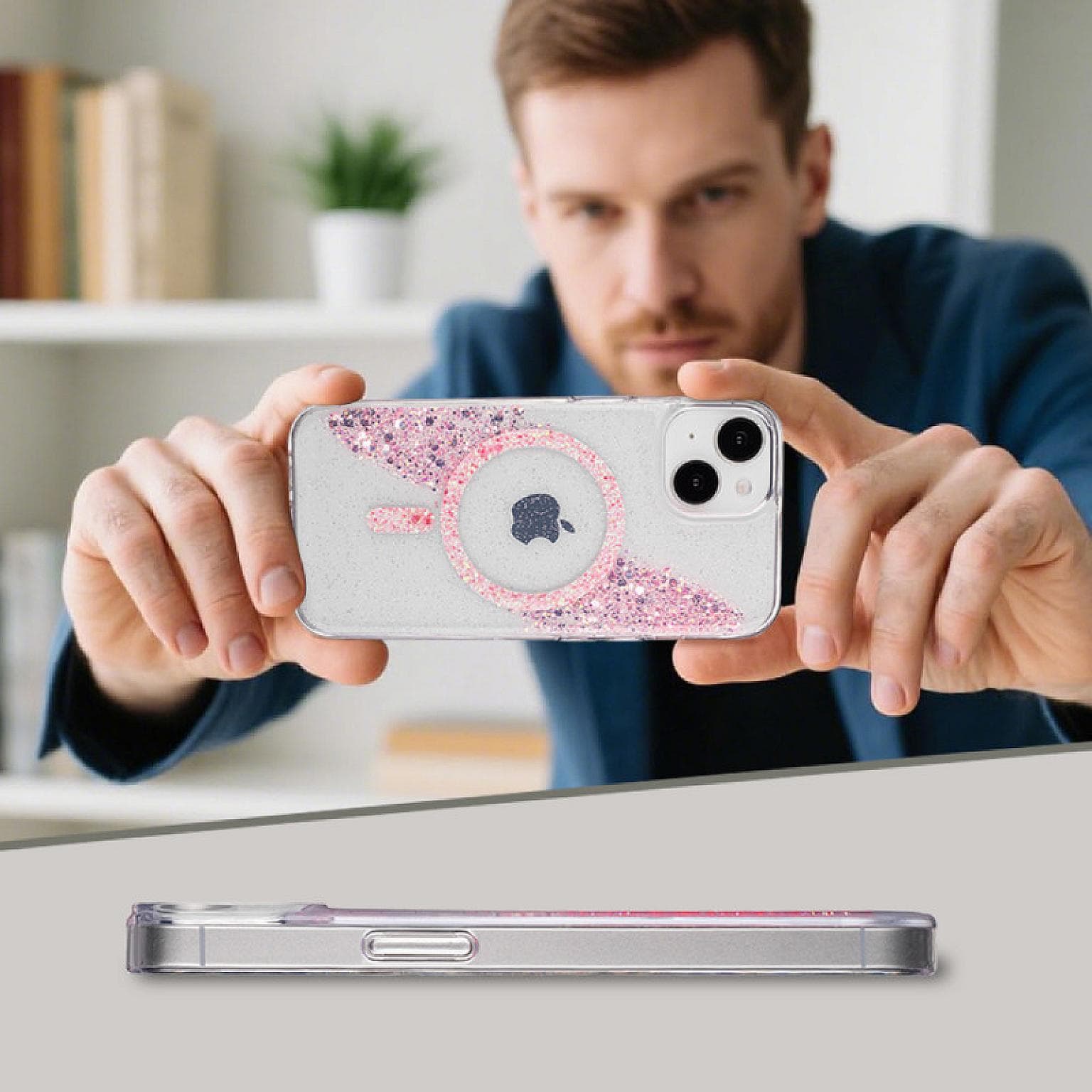 iPhone 13/14 Sparkle Magnetic Ring FC26 Case