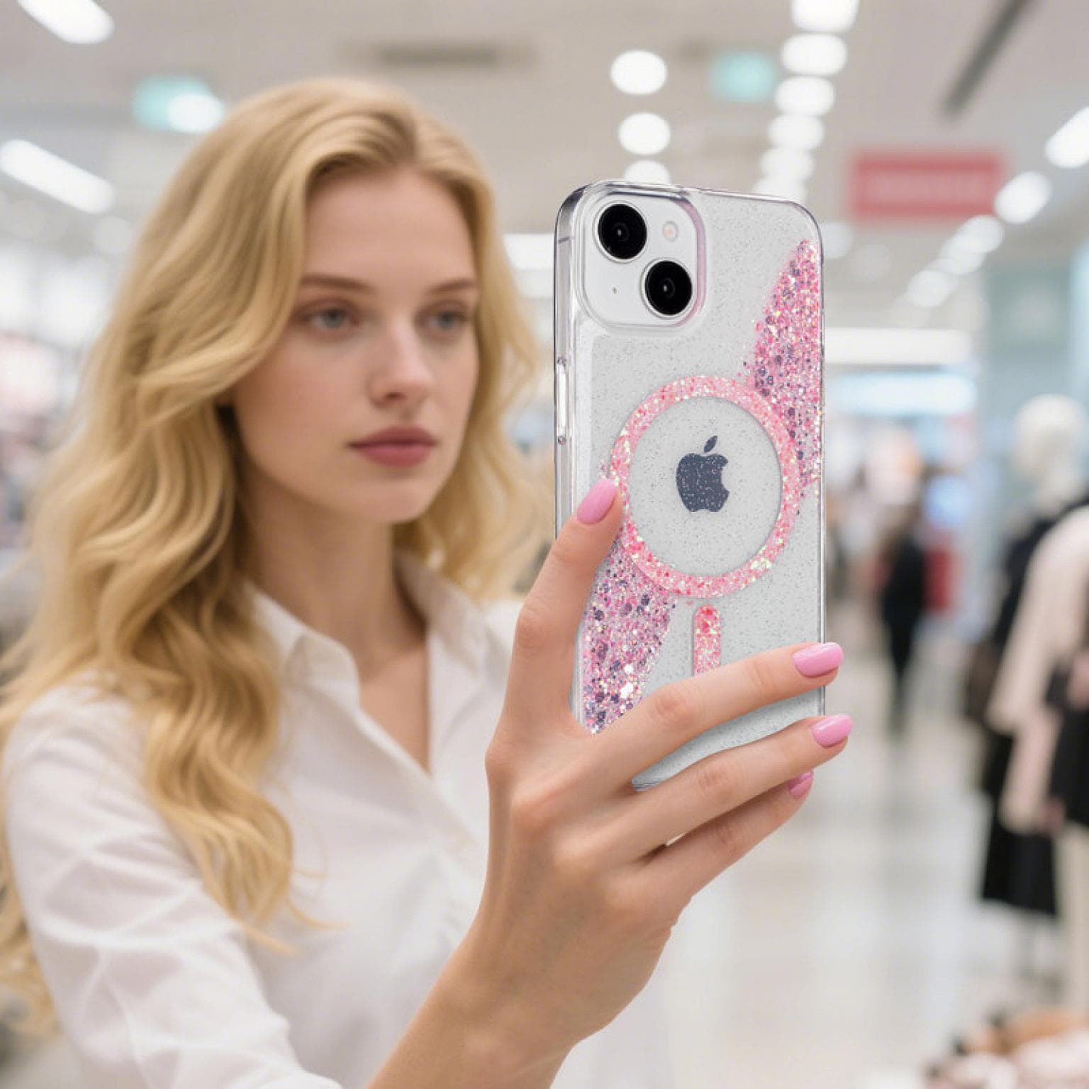 iPhone 13/14 Sparkle Magnetic Ring FC26 Case