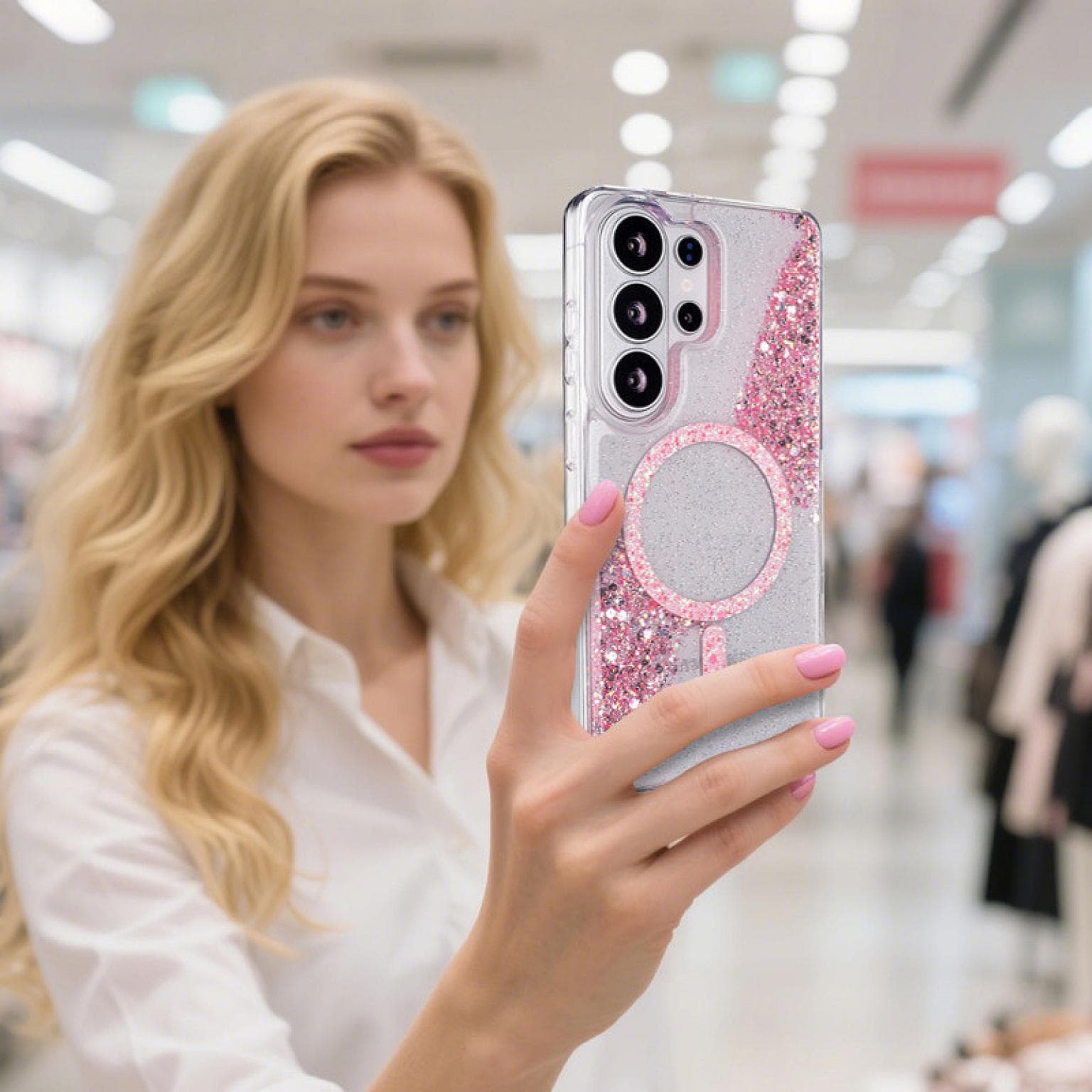 Galaxy S26 Ultra Sparkle Magnetic Ring FC26 Case