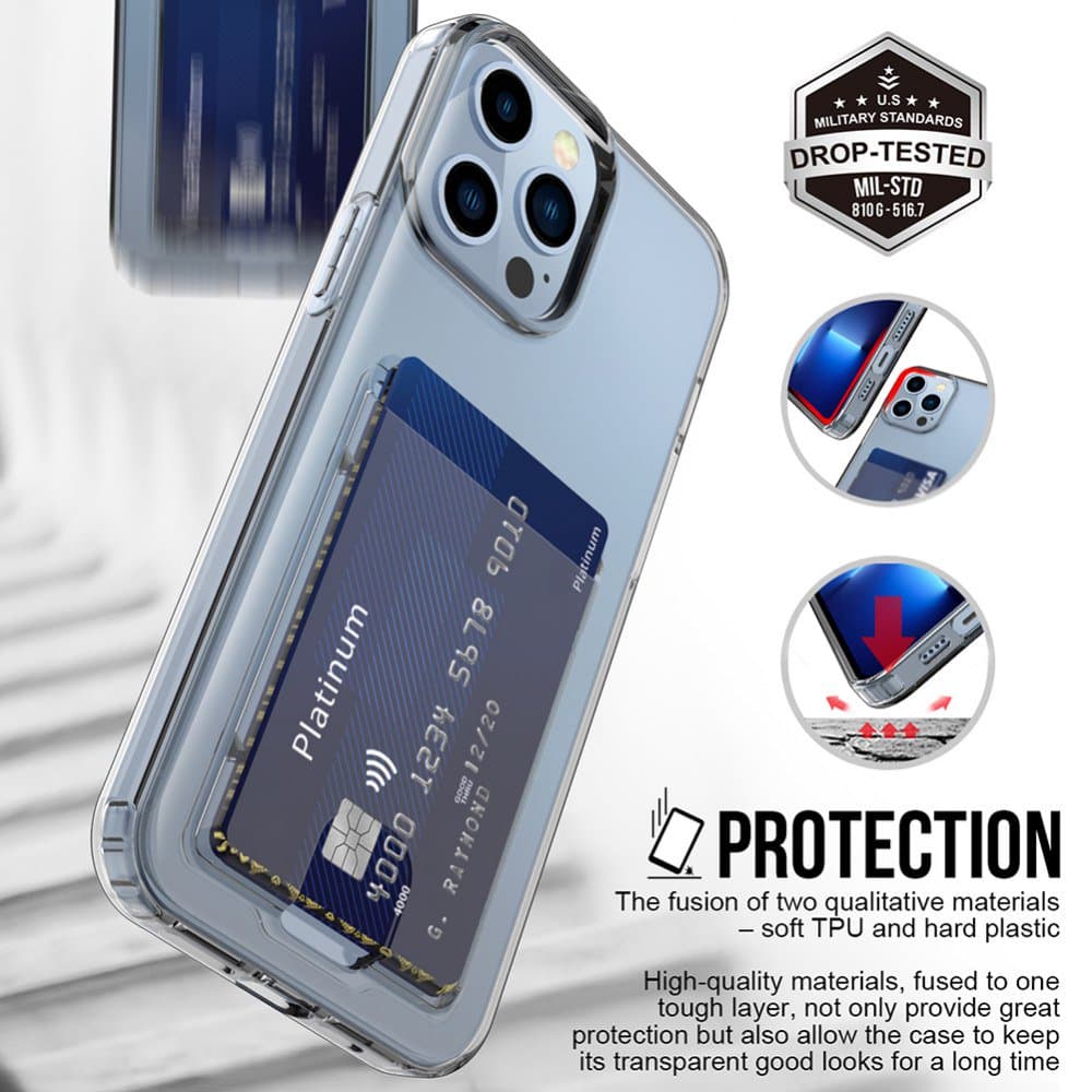 iPhone 12 Pro Max  TPU Card Slot Clear Case