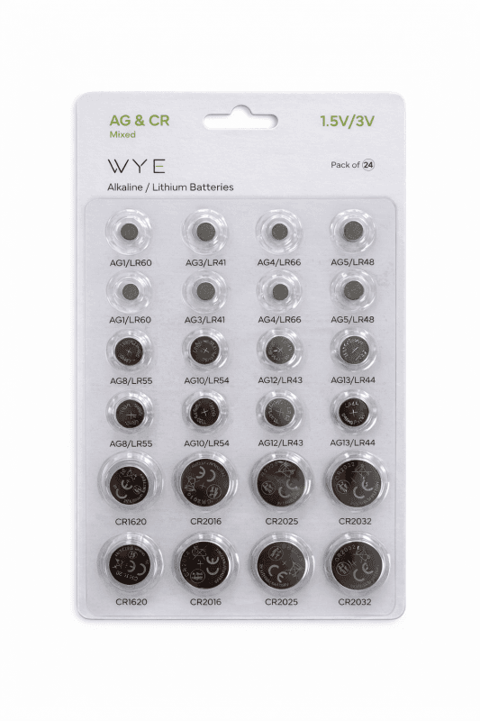 WYE Alkaline / Lithium  Batteries - Mixed Pack of 24