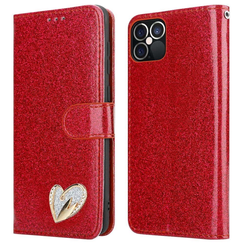 Galaxy A52 4G/5G Wallet Heart Shiny Case
