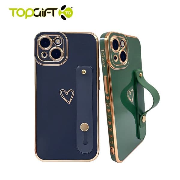 iPhone 14 Heart Embrace TPU Back Stand