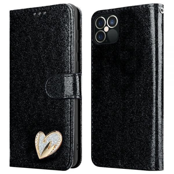 iPhone XS Max Wallet Heart Shinny Case