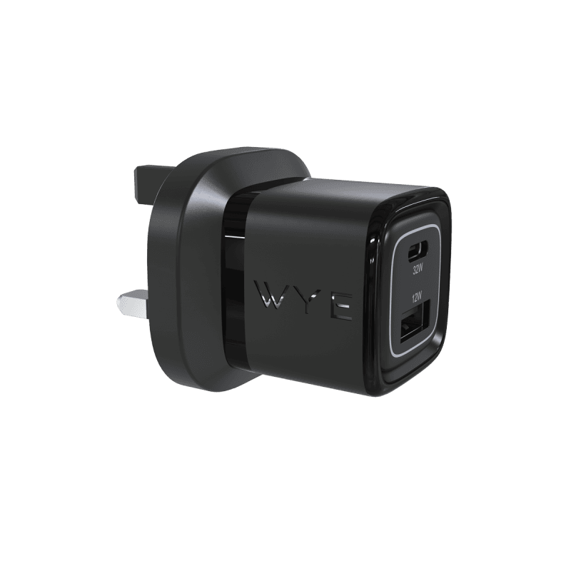 32W Dual Port USB-C & USB-A Power Adapter (GaN III)