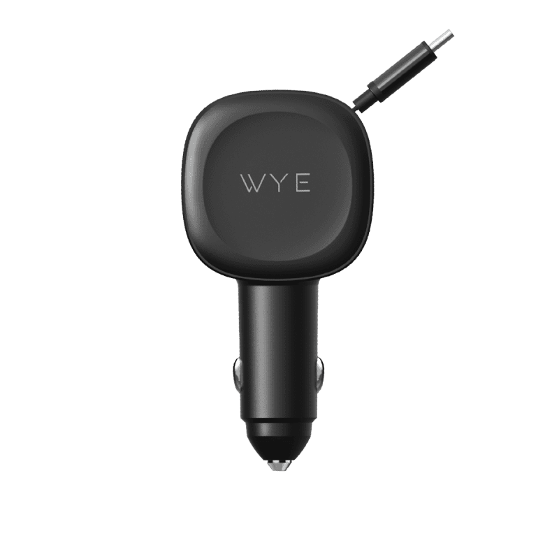 3-IN-1 Fast Charging In-Car Charger with Built-in Retractable Cable & USB A, USB C ports