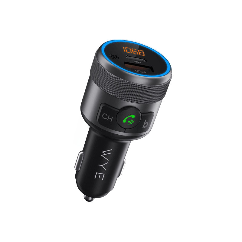 In-Car Charger & FM Transmitter with Voice Assistant