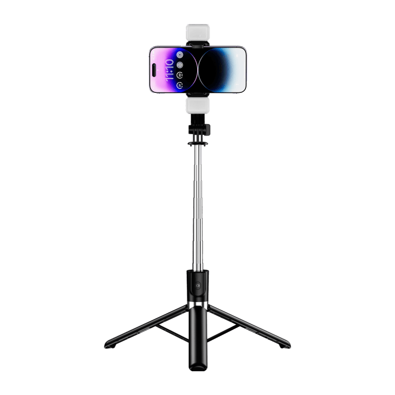Compact Mini Live Broadcast Tripod & Extendable Selfie-Stick with Dual Fill Lights
