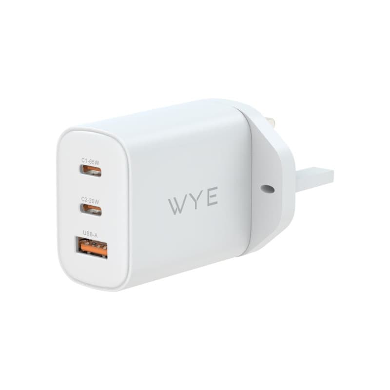 GaN 65W Dual USB-C & a USB-A Ports a with USB-C to 8-Pin 2m Cable