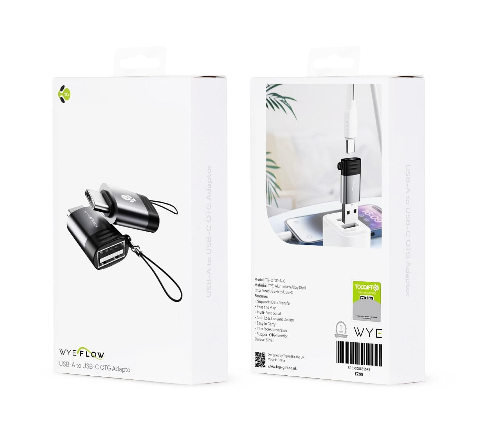 WYEFLOW USB-A to USB-C OTG Adaptor