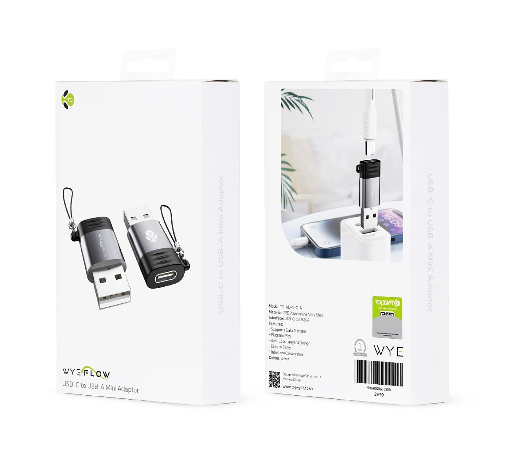 WYEFLOW USB-C to USB-A Mini Adaptor