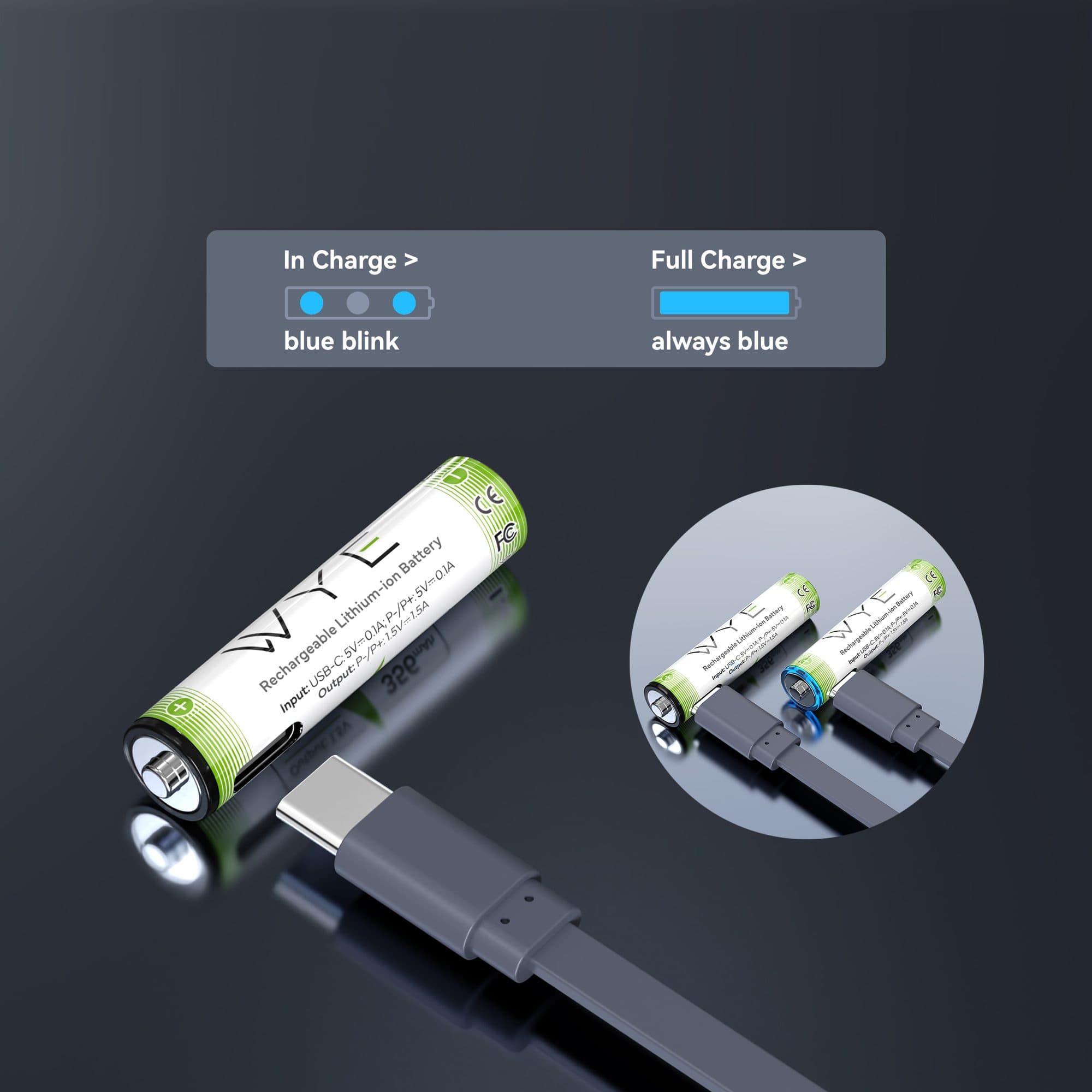 WYE Rechargeable 4*AA Li-ion 2220mWh Battery